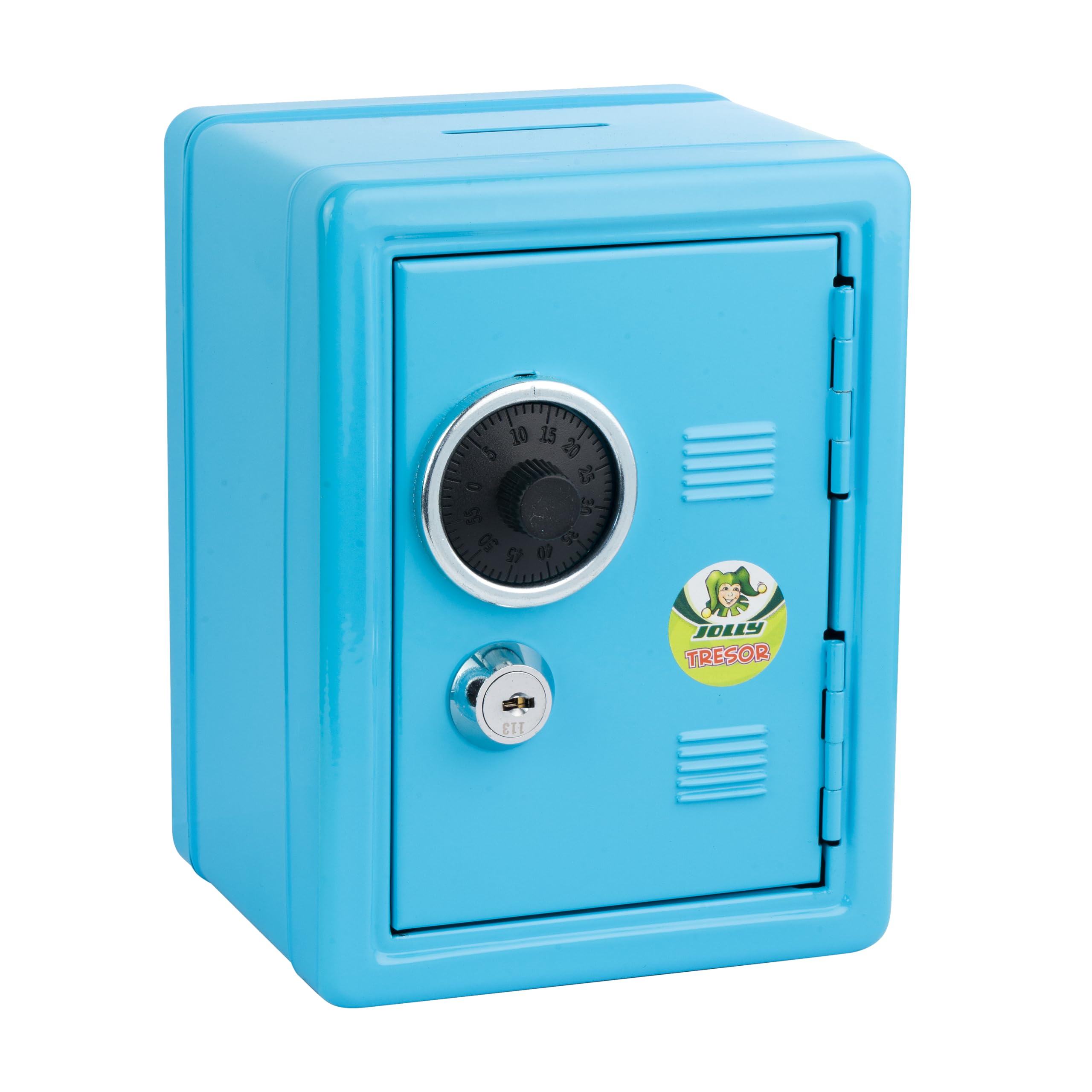 9920 0002 Safe Money Box - Blue | Secure Cash Storage for Home & Office | Piggy Bank Alternative for Kids & Adults