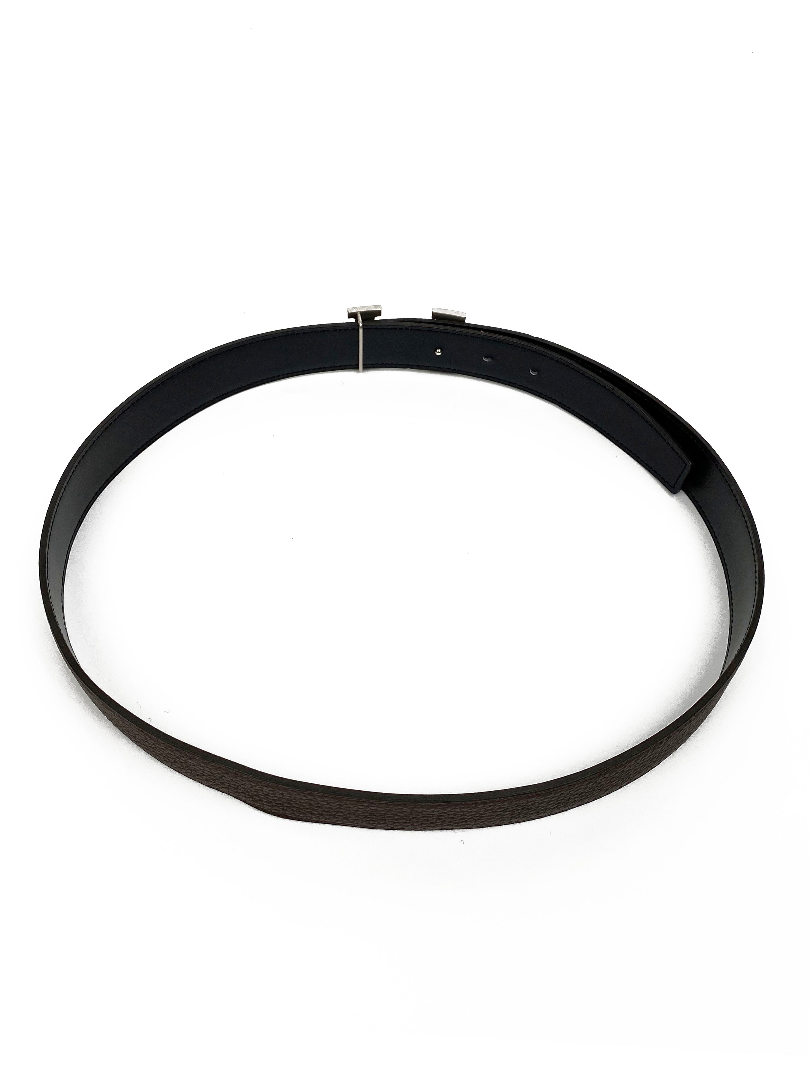 Hermes Men's Martelee Reversible Belt - Black & Brown | Luxury Leather Belt for Business & Casual Wear | Perfect for Office, Parties & Everyday Use