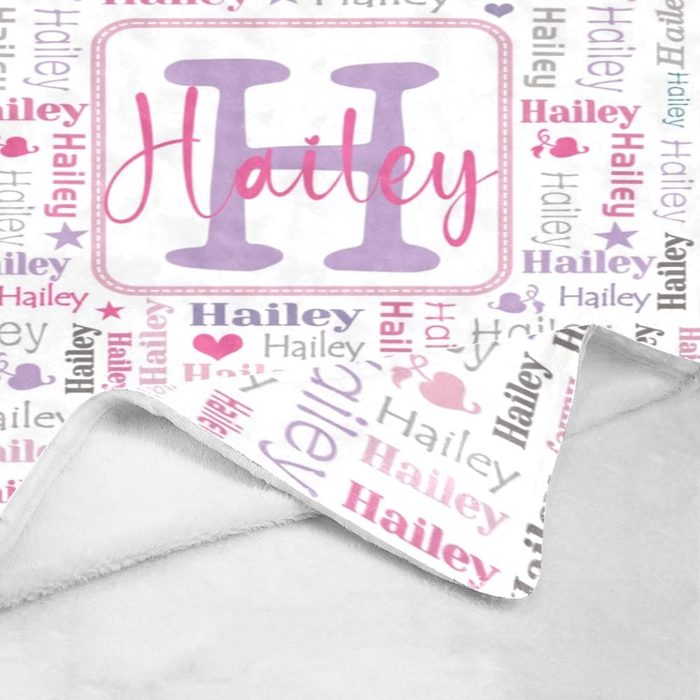 Personalized Baby Blankets with Name - Custom Monogram Baby Blanket for Boys & Girls | Soft Flannel Receiving Blanket | Perfect Baby Shower Gift & Nursery Essential