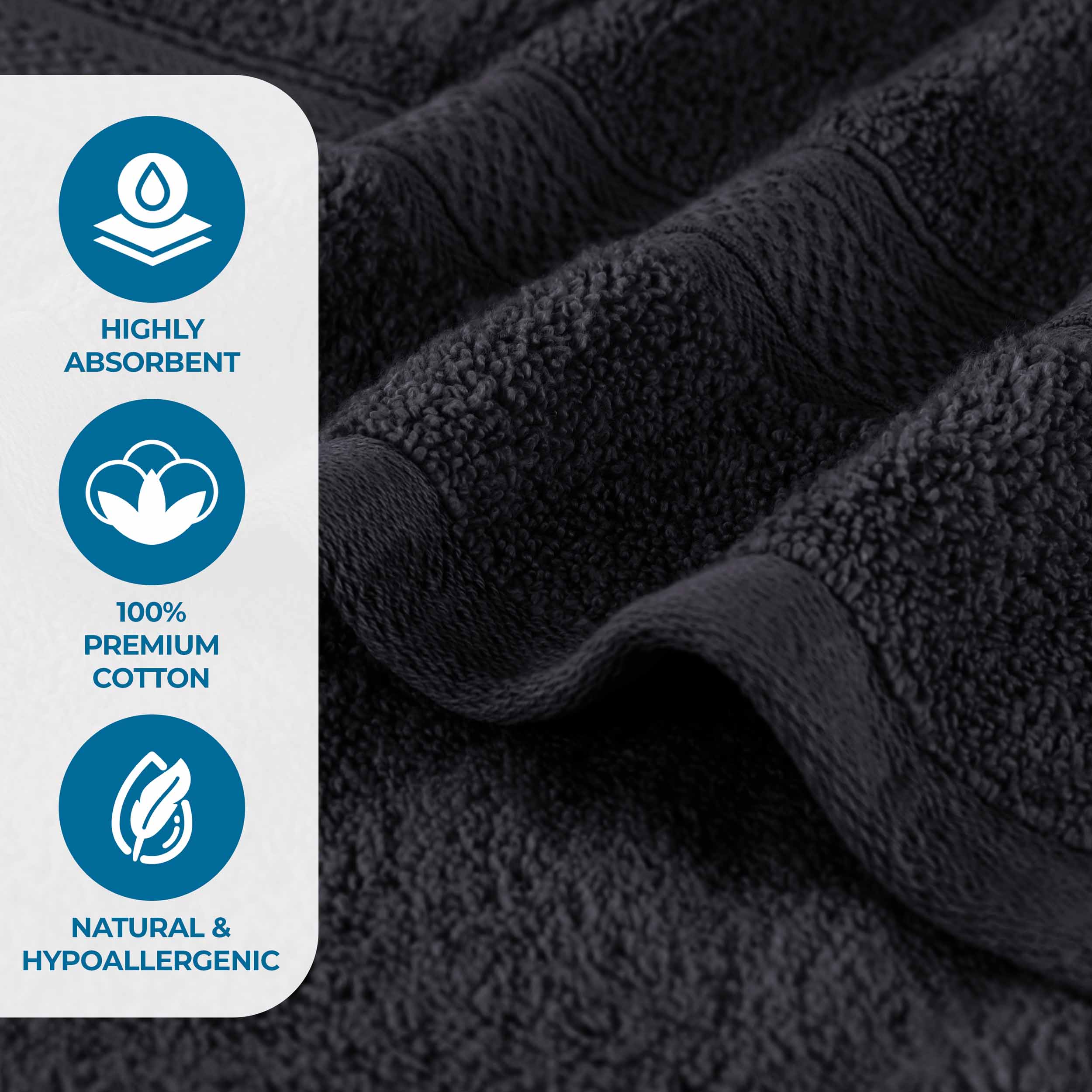 Premium Zero Twist Cotton Bath Towel Set of 2 - Ultra Soft Solid & Jacquard Chevron Design for Luxury Bathroom & Spa Experience