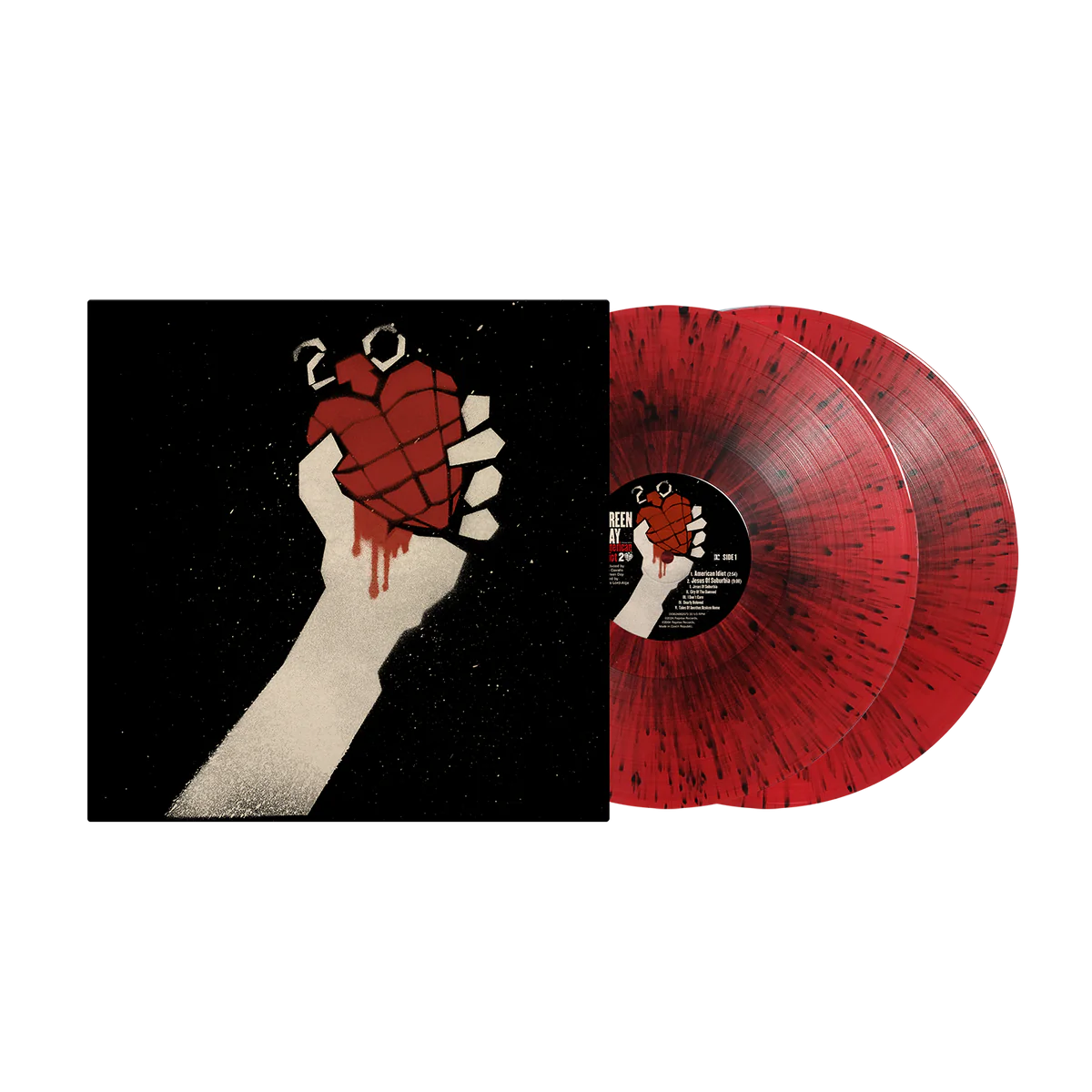 Green Day - American Idiot (20th Anniversary Edition) - Limited Edition Red with Black Splatter Vinyl 2LP Record - Punk Rock Music for Collectors & Home Listening