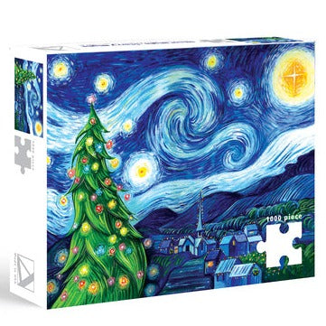 Silent Night Starry Night Puzzle - 1000 Piece Jigsaw Puzzle for Adults & Teens - Relaxing Christmas & Holiday Activity - Perfect for Family Game Night & Winter Decor