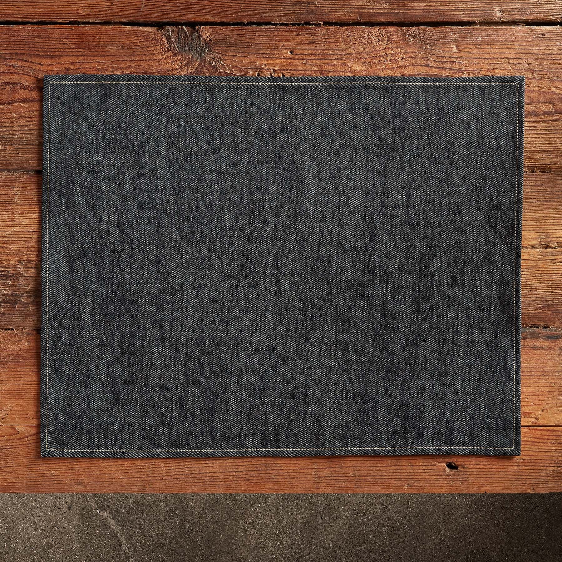 Lightweight Denim Placemat Set - Eco-Friendly Indigo Blue Table Mats for Dining & Kitchen Decor - Perfect for Farmhouse, Rustic, or Modern Home Style