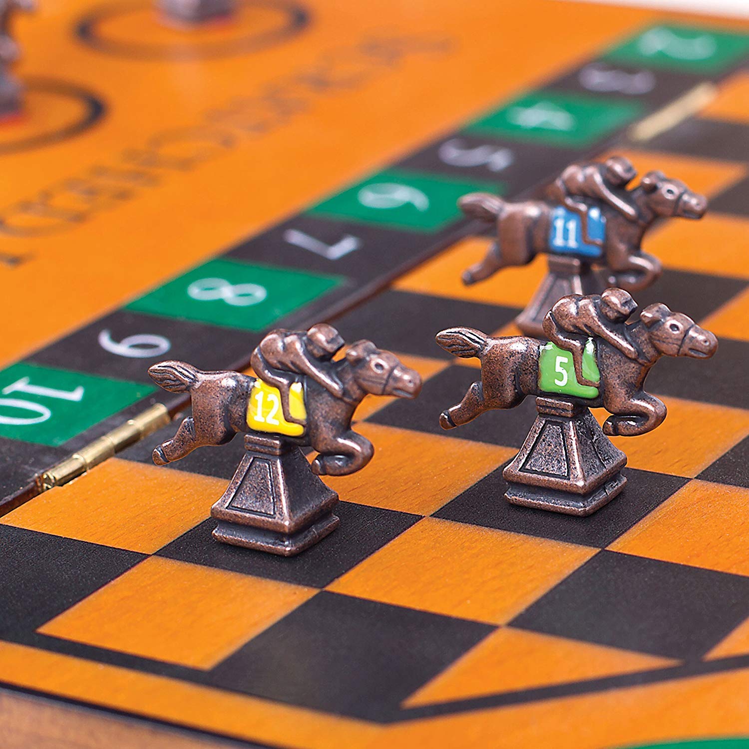 WE Games Derby Horse Race Board Game Set with Metal Game Pieces & Wooden Storage Box - Fun Family Board Games for Adults & Kids, Perfect for Game Nights, Birthday Gifts & Home Decor - Great for Living Room Entertainment & Family Bonding Activities