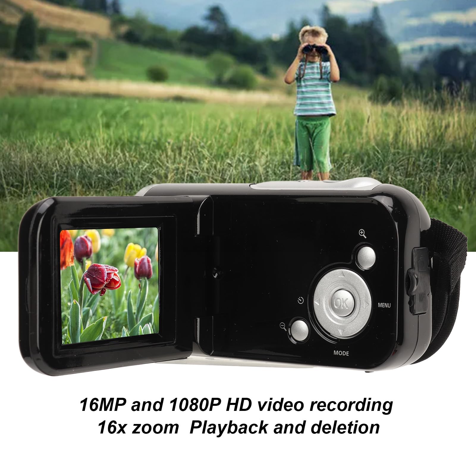 ASixxSix 16MP 1080P HD Video Camera Camcorder with 16x Zoom & 2.0