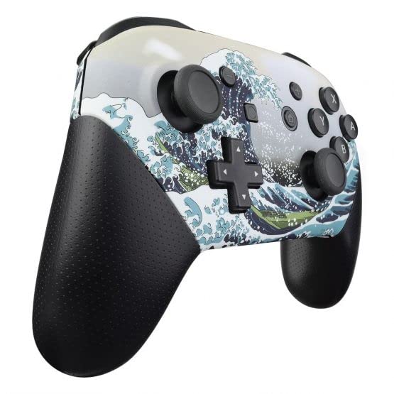 MODDZONE Custom Pro Controller for Nintendo Switch - Wireless Gamepad with Ergonomic Design, Compatible with Switch/Switch OLED (Wave Blue) - Perfect for Gaming, Streaming & Competitive Play