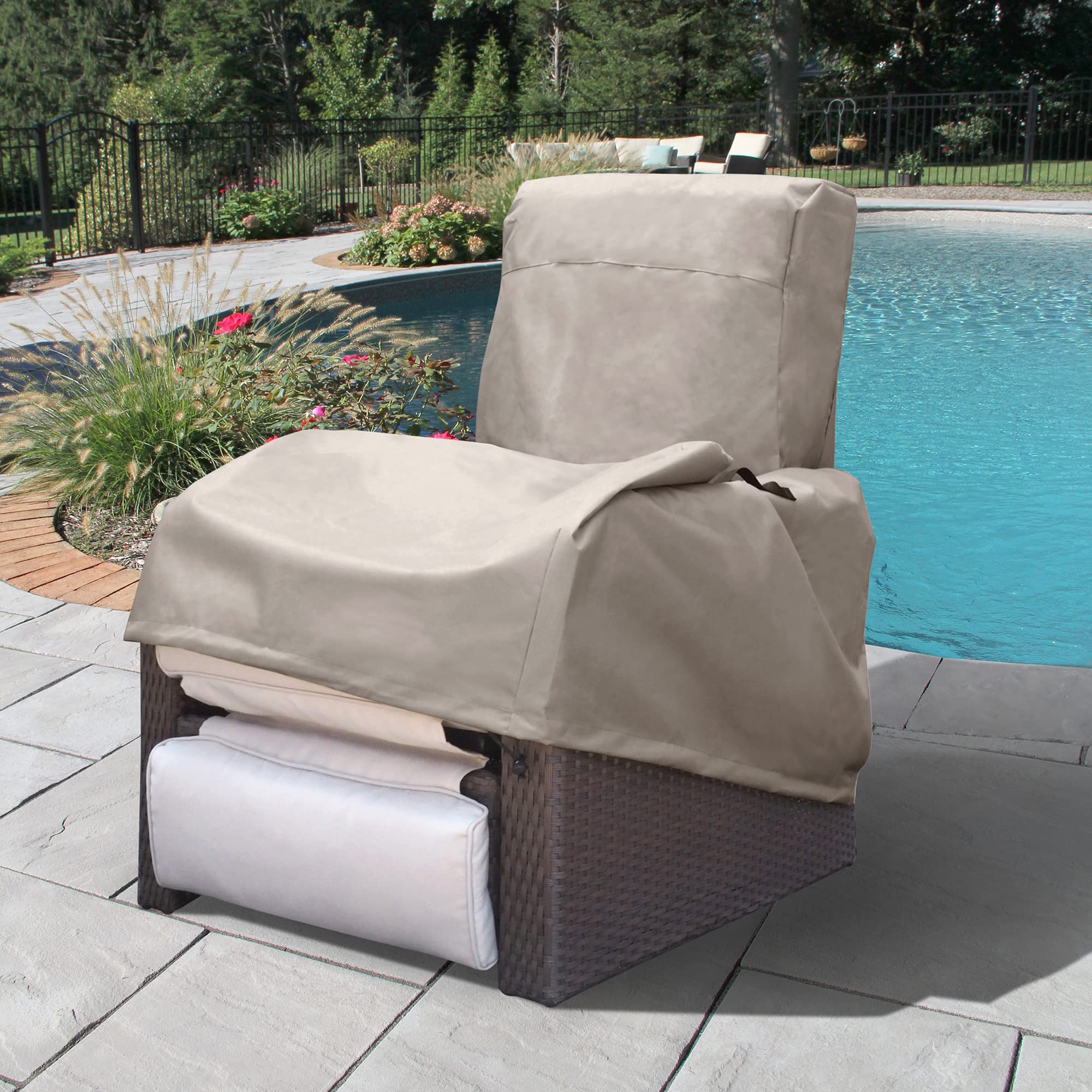 **Skypatio Waterproof Patio Chair Cover - All-Weather Outdoor Furniture Storage Protector (Khaki) | Perfect for Patio, Garden, and Deck Chairs**