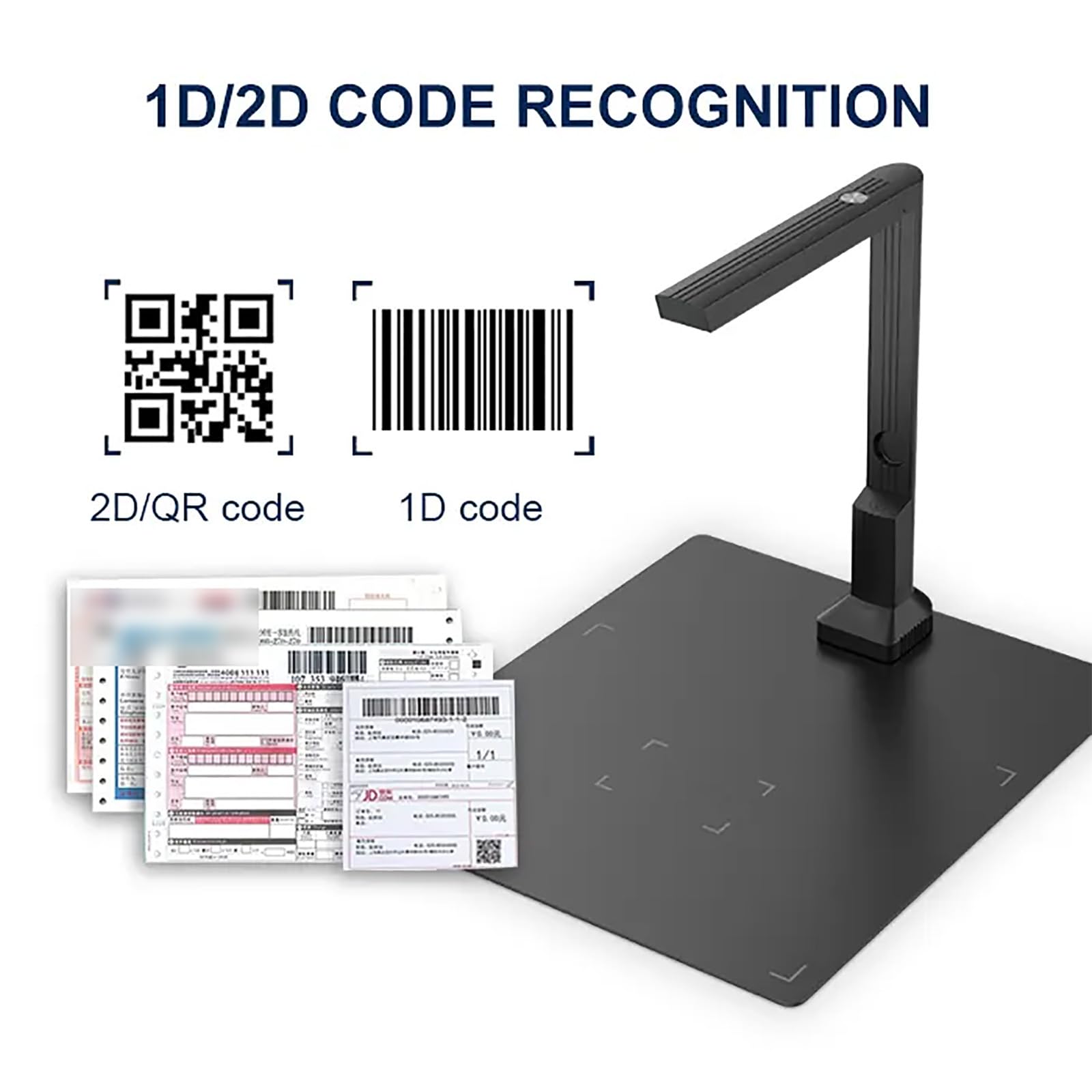 Portable A4 Document & Photo Scanner with 2 LED Lights - 1600W High Resolution, 1 Second Fast Scanning - 3-Level Fill Light Mode for Books, ID Cards, Magazines & Pictures - Perfect for Office, Home & Travel Use