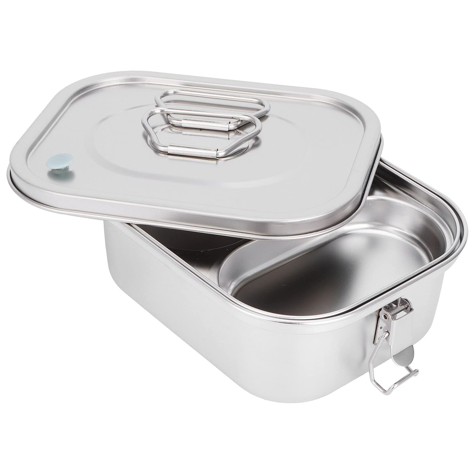 Stainless Steel Double-Layer Bento Box with Lid - Stackable Lunch Container for Office, School & Picnic - Durable Compartmental Food Storage for Meal Prep & Snacks