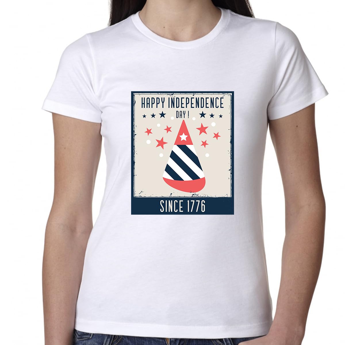 Vintage Patriotic USA Flag T-Shirts for Women - 4th of July Independence Day Outfit - Perfect for BBQ Parties, Fireworks & Summer Celebrations