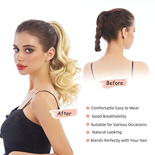 Natural Wavy Ponytail Hair Extension for Women - Clip-in Synthetic Hairpiece for Volume & Length - Perfect for Parties, Weddings & Everyday Styling