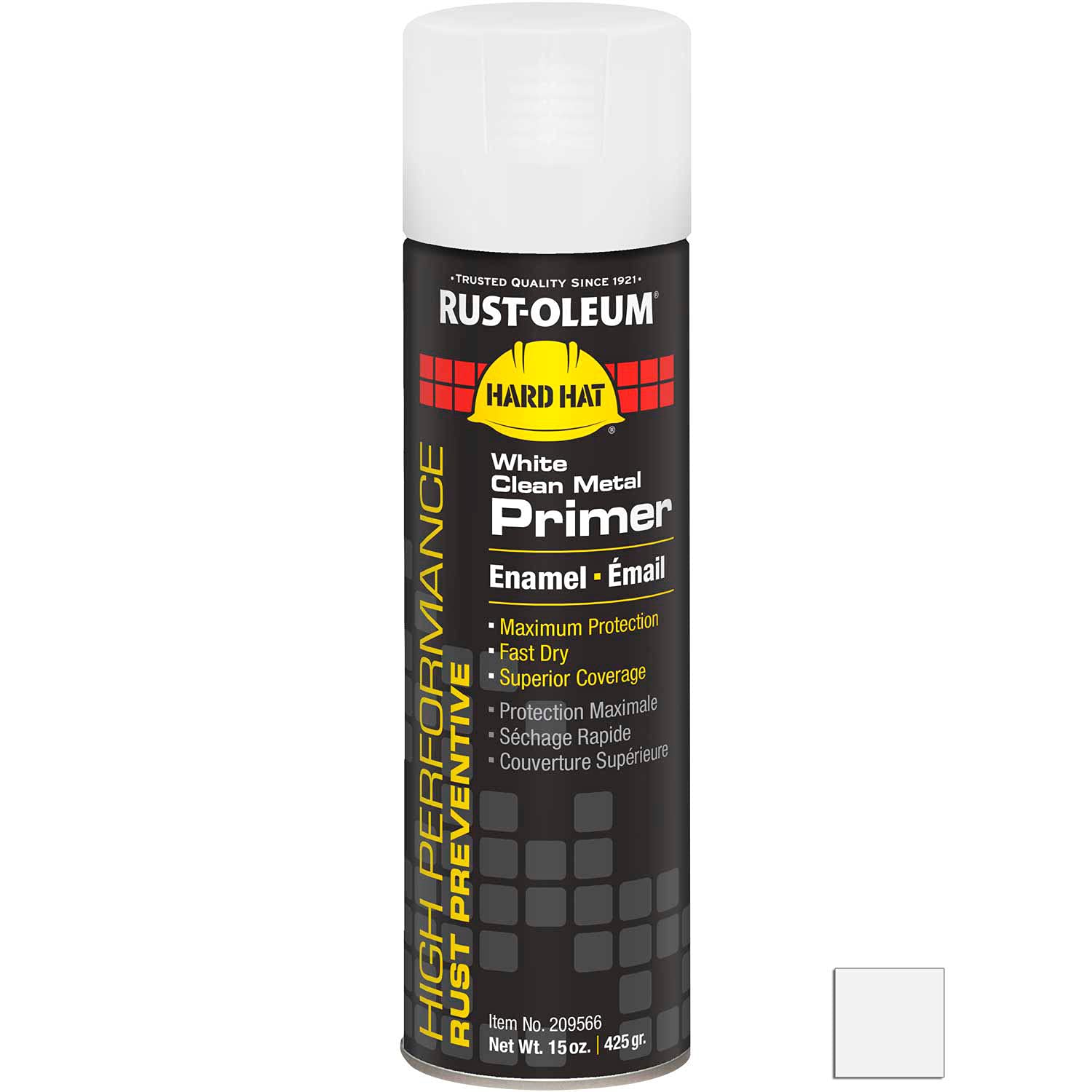 Rust-Oleum High Performance V2100 Rust Preventative Enamel Aerosol Spray - White Clean Metal Primer (20 oz Can, Pack of 6) for Automotive, Marine & Industrial Equipment Protection