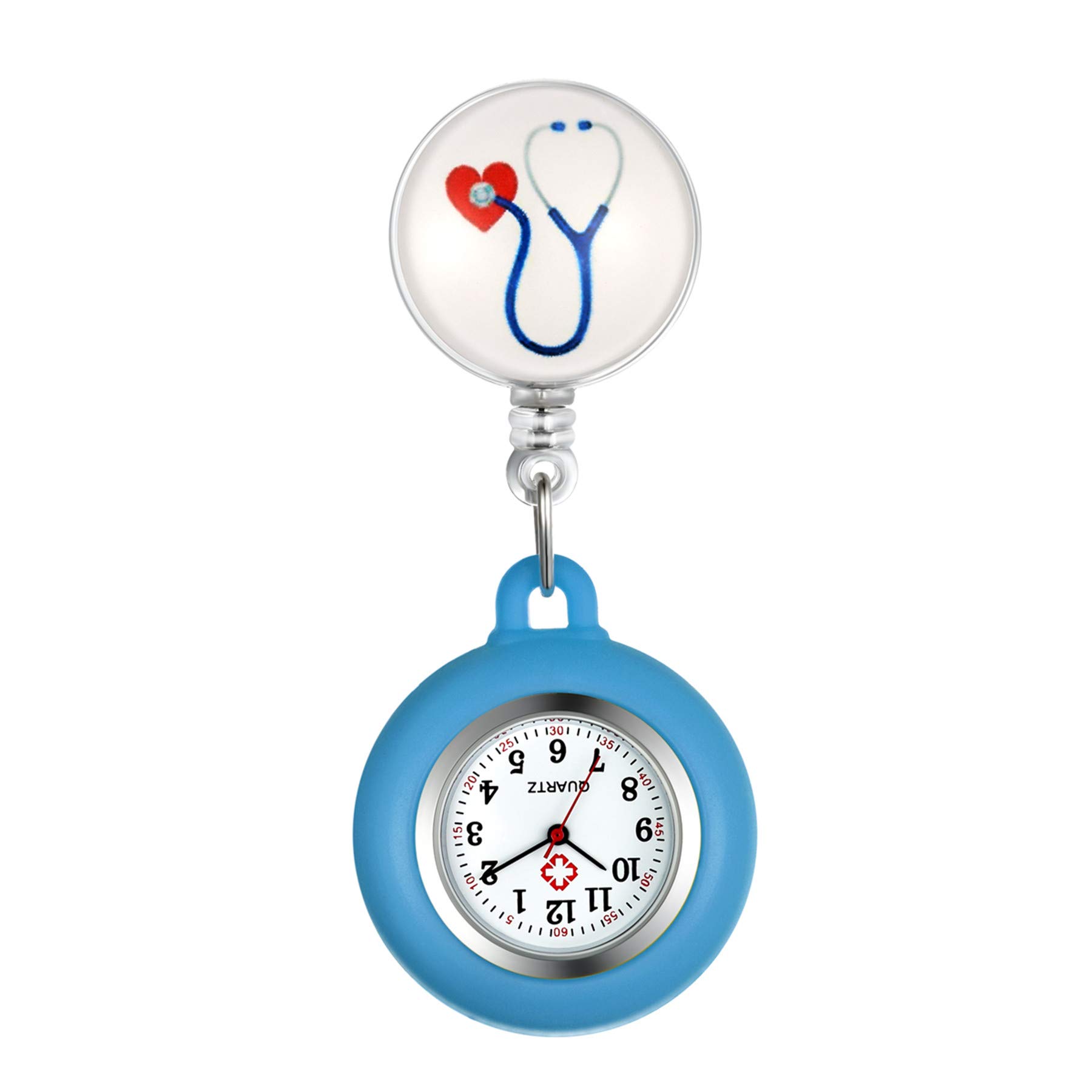 Avaner Retractable Nurse Watch with Clip - Waterproof Silicone Fob Watch for Nurses & Medical Professionals - Perfect for Clinical Shifts, Hospital Duty & Healthcare Work