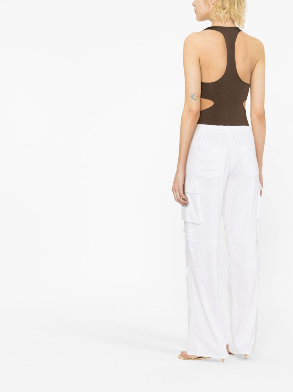 Alice + Olivia Women's White Trousers - High Waisted Wide Leg Pants for Work, Office & Casual Wear