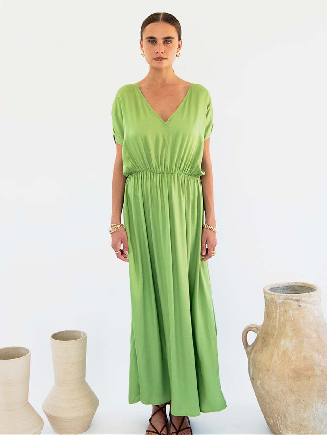 Natalia Women's Satin TENCEL™ Maxi Dress - Soft & Breathable, Multiple Colors (Black, Navy, Burgundy) | Perfect for Summer Weddings, Beach Vacations & Evening Parties