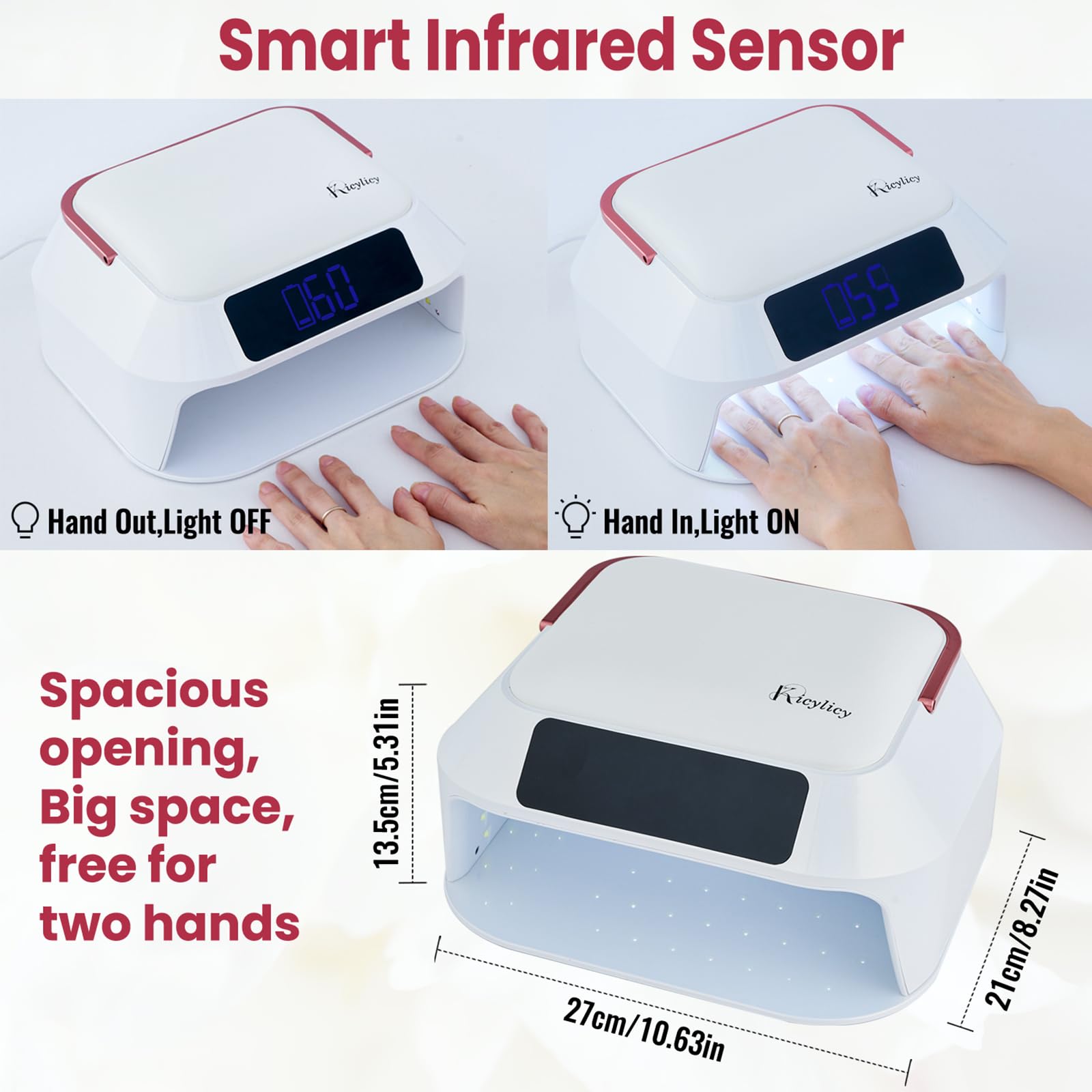 Professional 218W Rechargeable UV LED Nail Lamp with 30000mAh Battery - 82 LED Nail Dryer for Salon & Home Use, Dual Display & Detachable Hand Pillow - Perfect for Gel Polish Curing, Manicures & Pedicures
