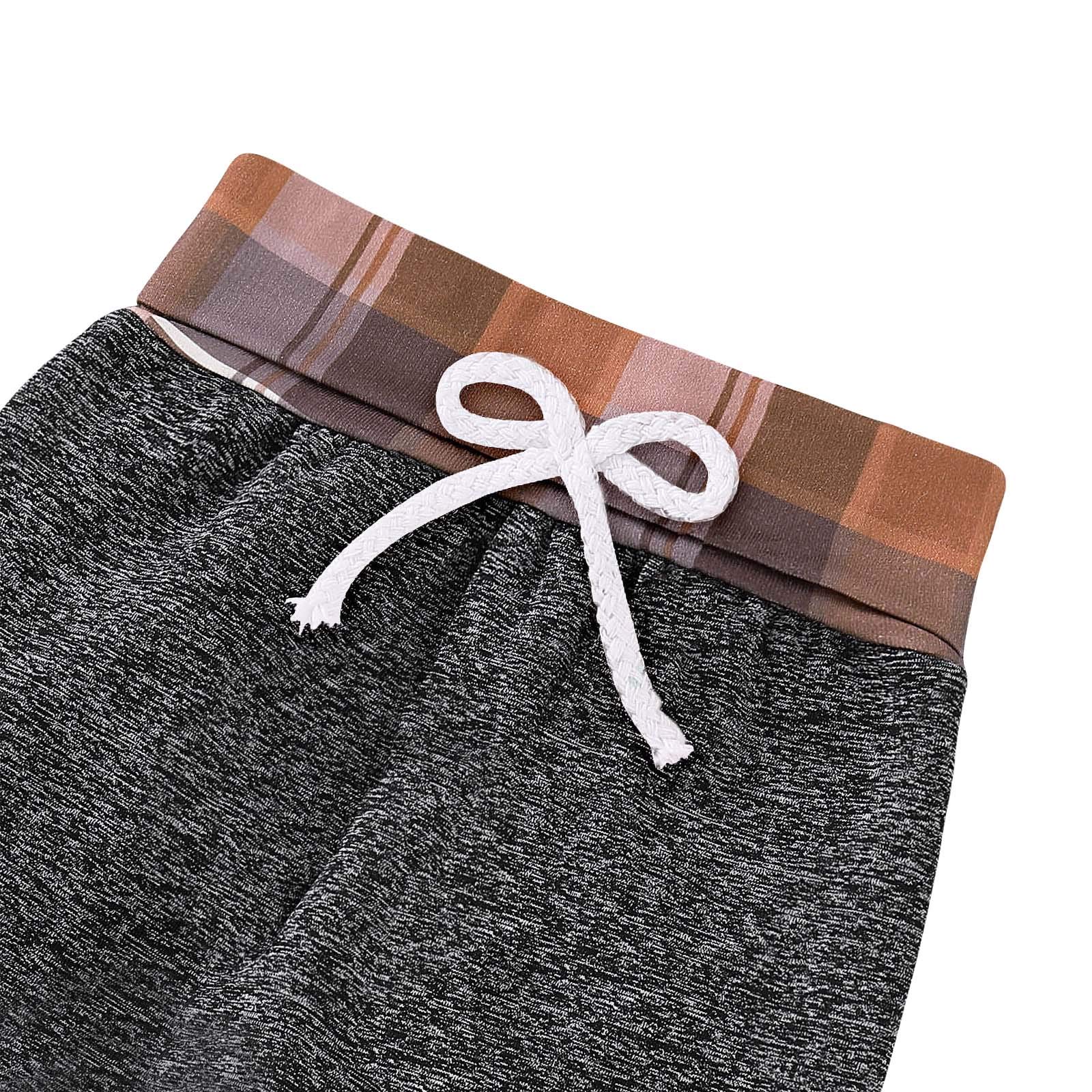 AmzBarley Baby Boy Winter Outfit Set - Plaid Long Sleeve Hoodie & Sweatpants | Warm Fleece-Lined Sweatsuit for Boys 0-24 Months | Cozy Winter Clothes for Playdates & Outdoor Activities