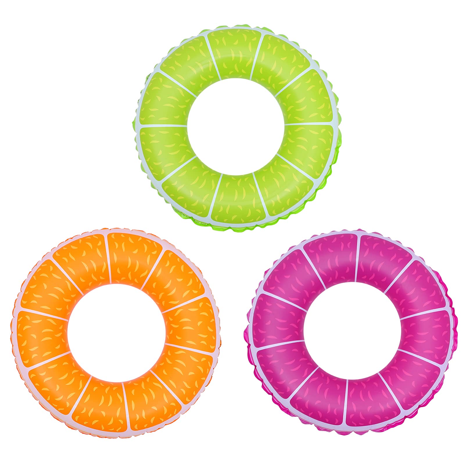NUOBESTY 3pcs Inflatable Kids Swimming Pool Float - Swim Boat, Fruit Floaty & Lounge Raft for Toddlers | Summer Beach Water Toys for Outdoor Play | Pool Party, Backyard Fun & Water Safety Training (3 Colors)