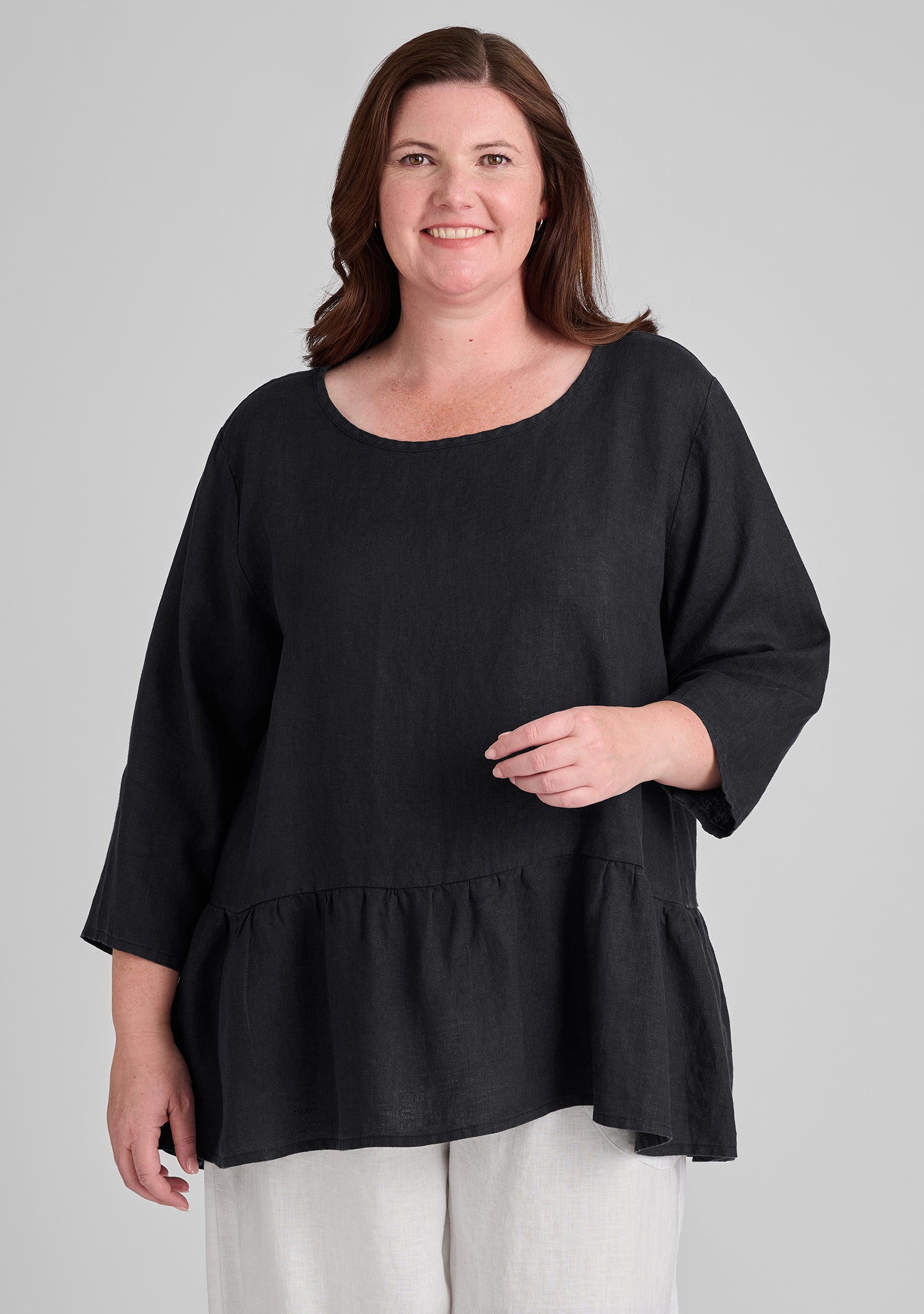 Stylish Peplum Tunic Linen Pullover Top for Women - Comfortable Summer Blouse for Casual Wear, Office Outfits & Date Nights