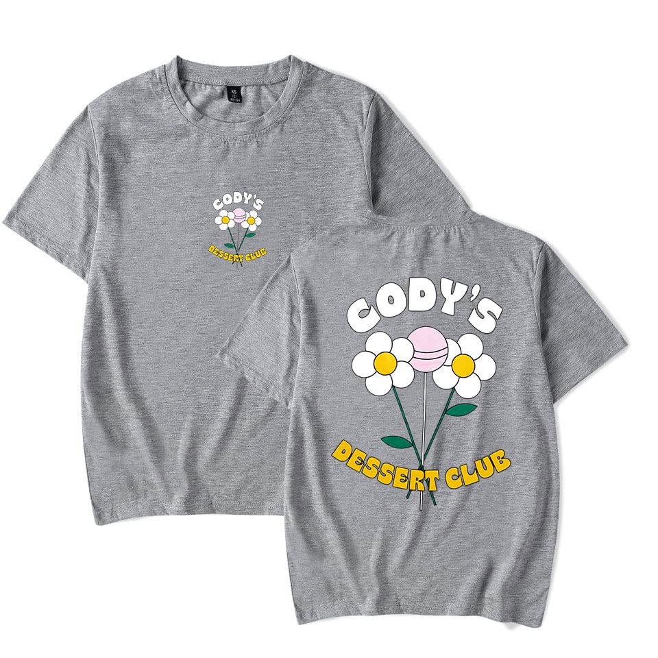 **Cody Ko Dessert Club T-Shirt - Men's & Women's Short Sleeve Tee with Floral Print - Casual Summer O-Neck Shirt for Streetwear & Fan Merch**    *(Perfect for concerts, festivals, casual outings, and showing off your love for Cody Ko!)*