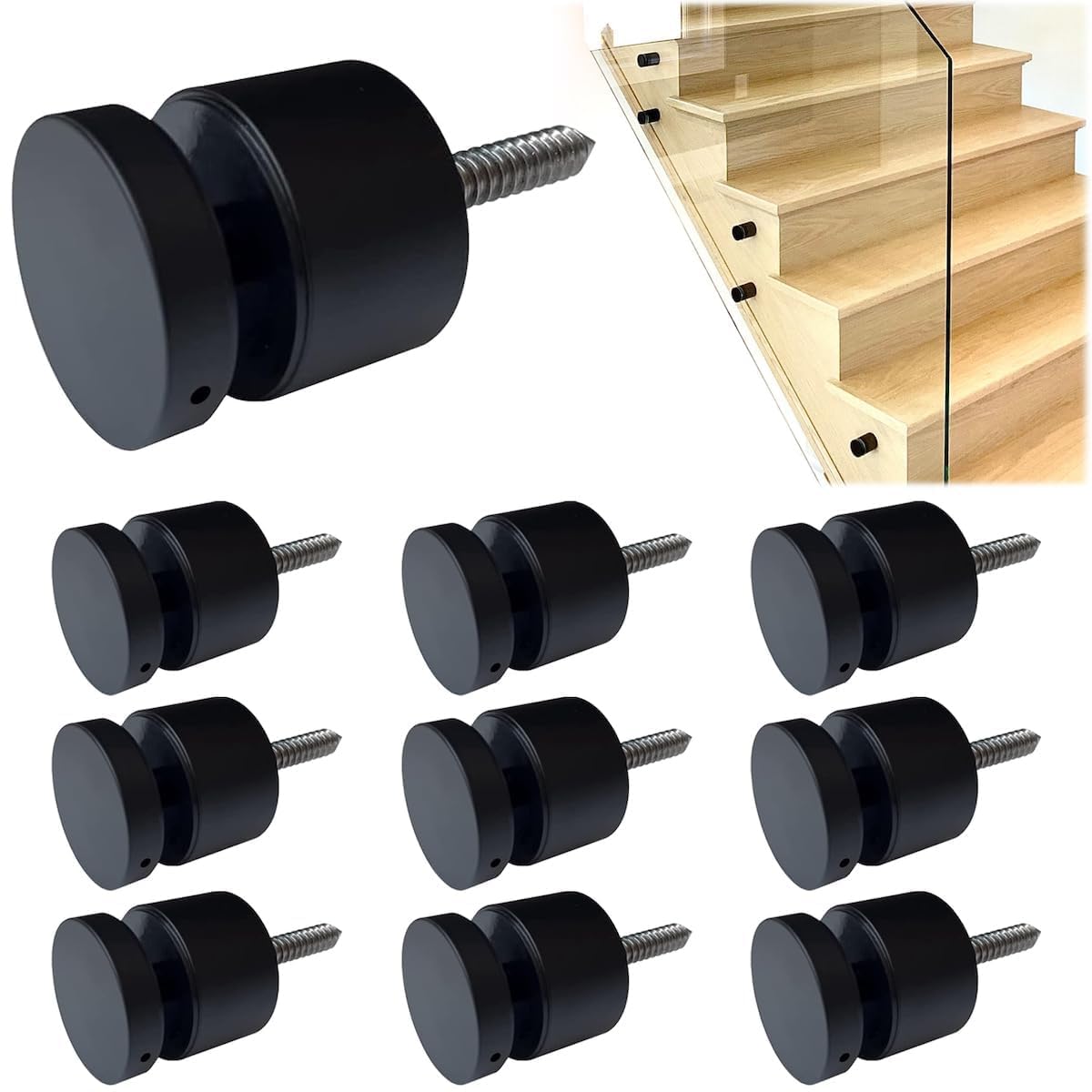 10 Pack Marine Grade SS316 Heavy Duty Glass Railing Standoffs - 2