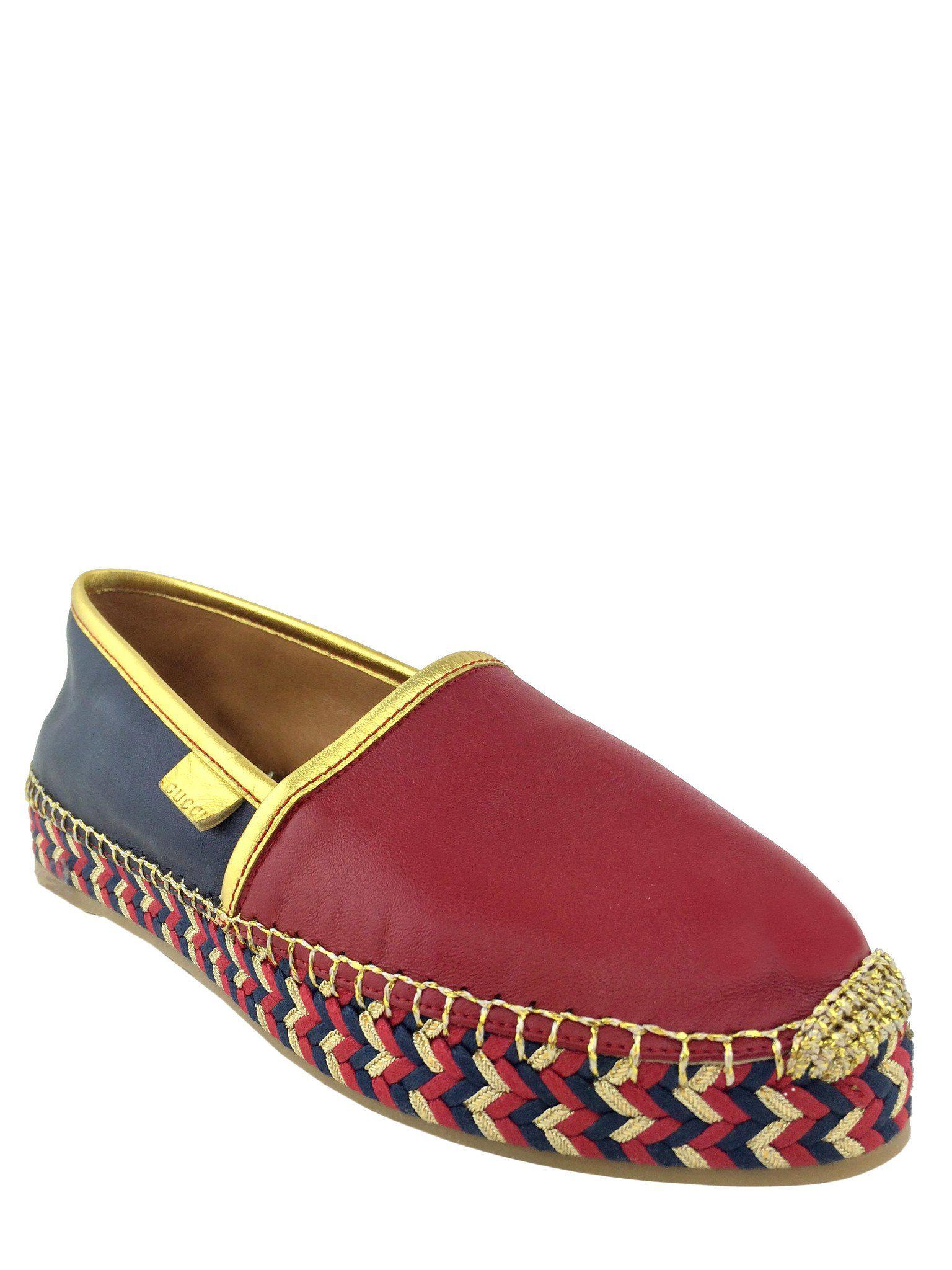 Gucci Pilar Leather Espadrille Flats for Women - Size 6.5 US - New Authentic Designer Shoes - Perfect for Casual Outings & Summer Weddings