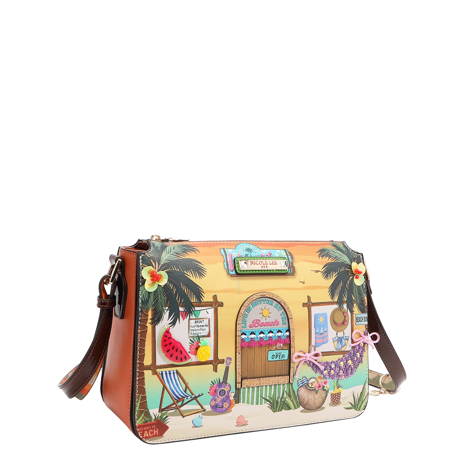 Stylish Sun and Sand Crossbody Bag for Women - Lightweight & Water-Resistant Beach Shoulder Bag - Perfect for Travel, Shopping, and Outdoor Adventures