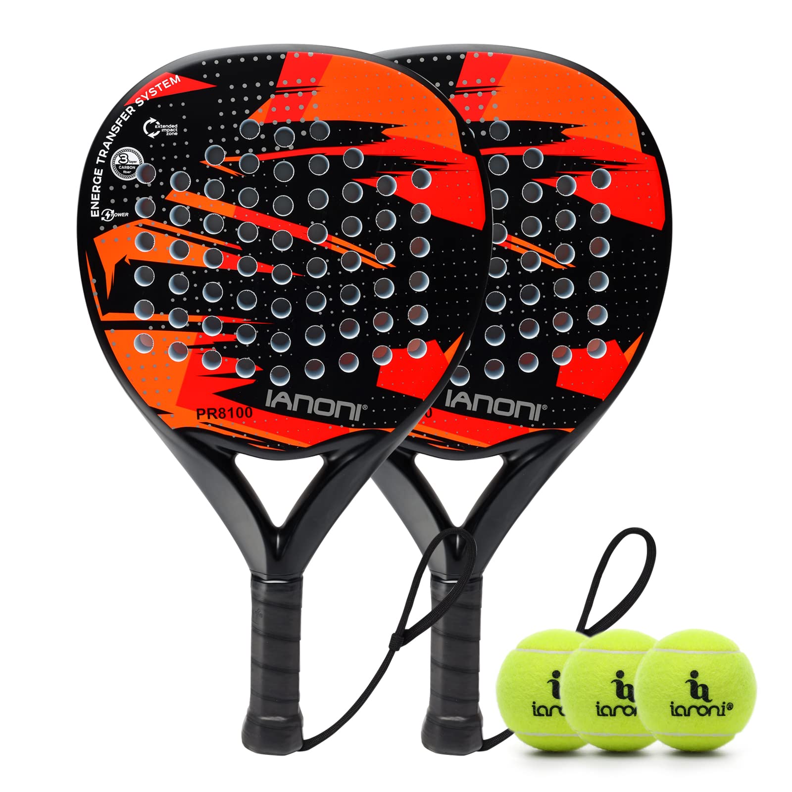 Premium Carbon Fiber Padel Racket with EVA Memory Flex Foam Core - Lightweight Tennis Paddle for Men & Women - Perfect for Competitive Matches & Recreational Play