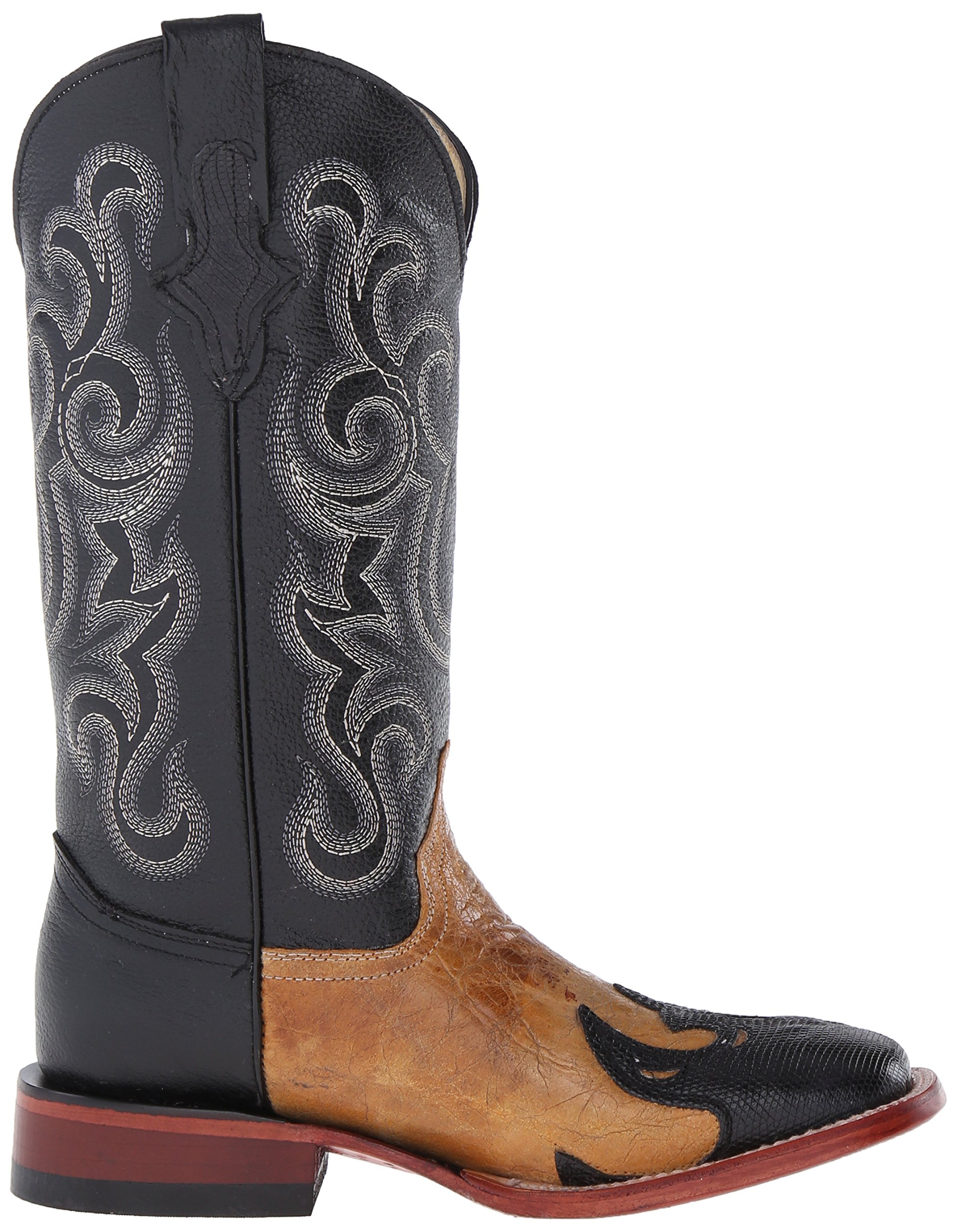 Women's Western Boots with Lizard Print - Block Heel & Square Toe in Chocolate Brown RL2 - Perfect for Country Rides, Rodeos & Casual Outfits