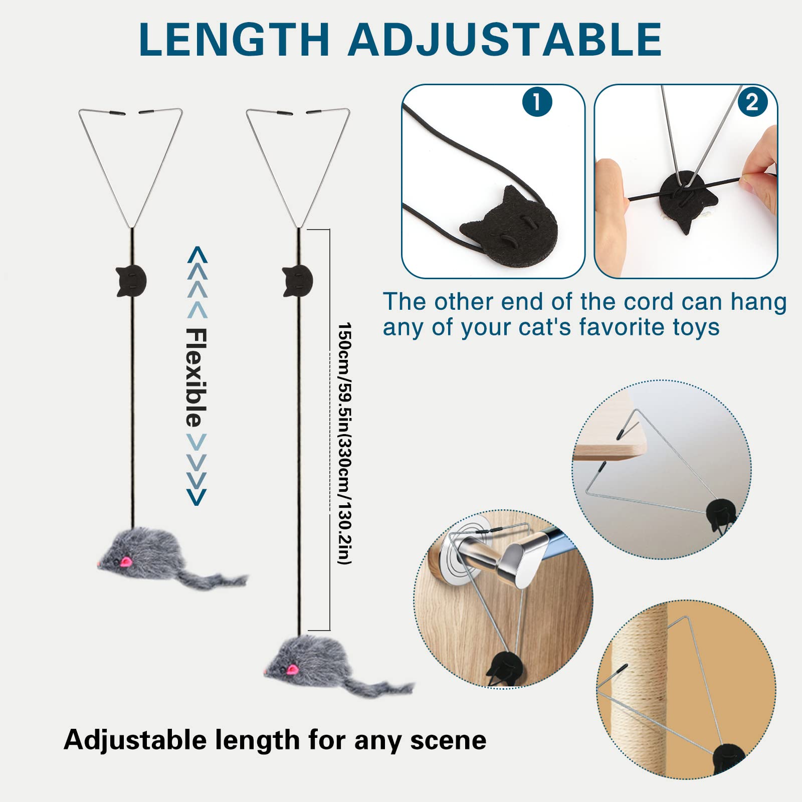Kalimdor Interactive Cat Feather Toys - Retractable Teaser Wand for Indoor Cats & Kittens | Fun Chase Exercise & Mental Stimulation Play (1 Pack) | Perfect for Playtime, Training & Bonding with Your Feline Friend