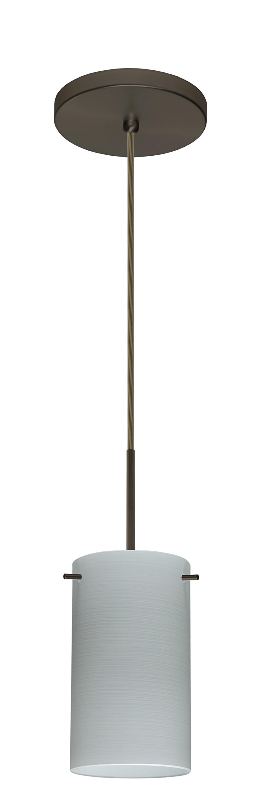 Stilo Collection Bronze/Dark Finish Transitional One Light Pendant with LED - 1BT-4404KR-LED-BR - Perfect for Dining Room, Kitchen Island or Entryway Lighting