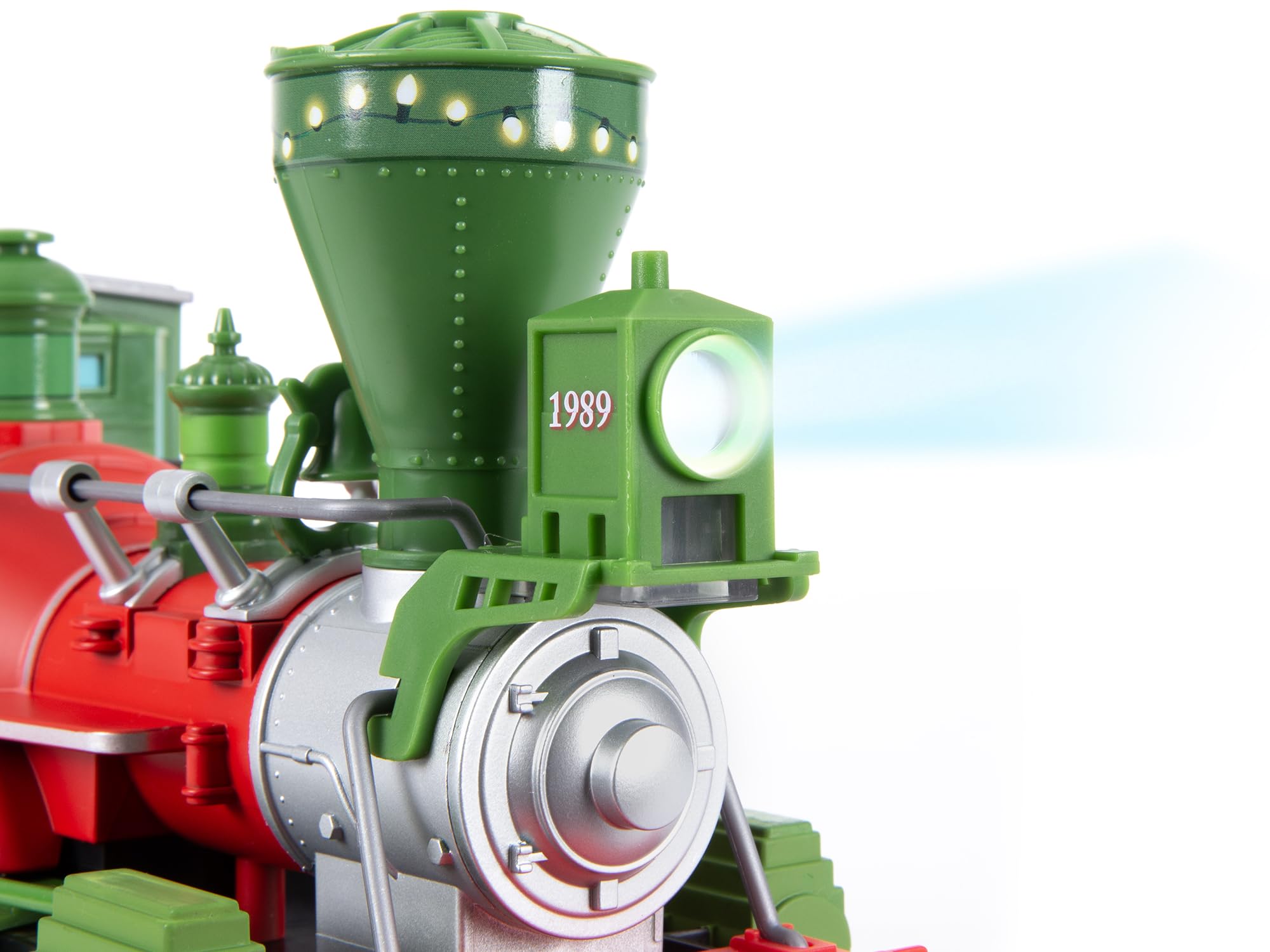 Lionel Battery-Powered Christmas Toy Train Set with Locomotive, 4 Train Cars, 8-Piece Track & Wireless Remote - Realistic Train Sounds & LED Lights for Kids Ages 4+ | Holiday Decor, Gift for Boys & Girls, Christmas Tree Display
