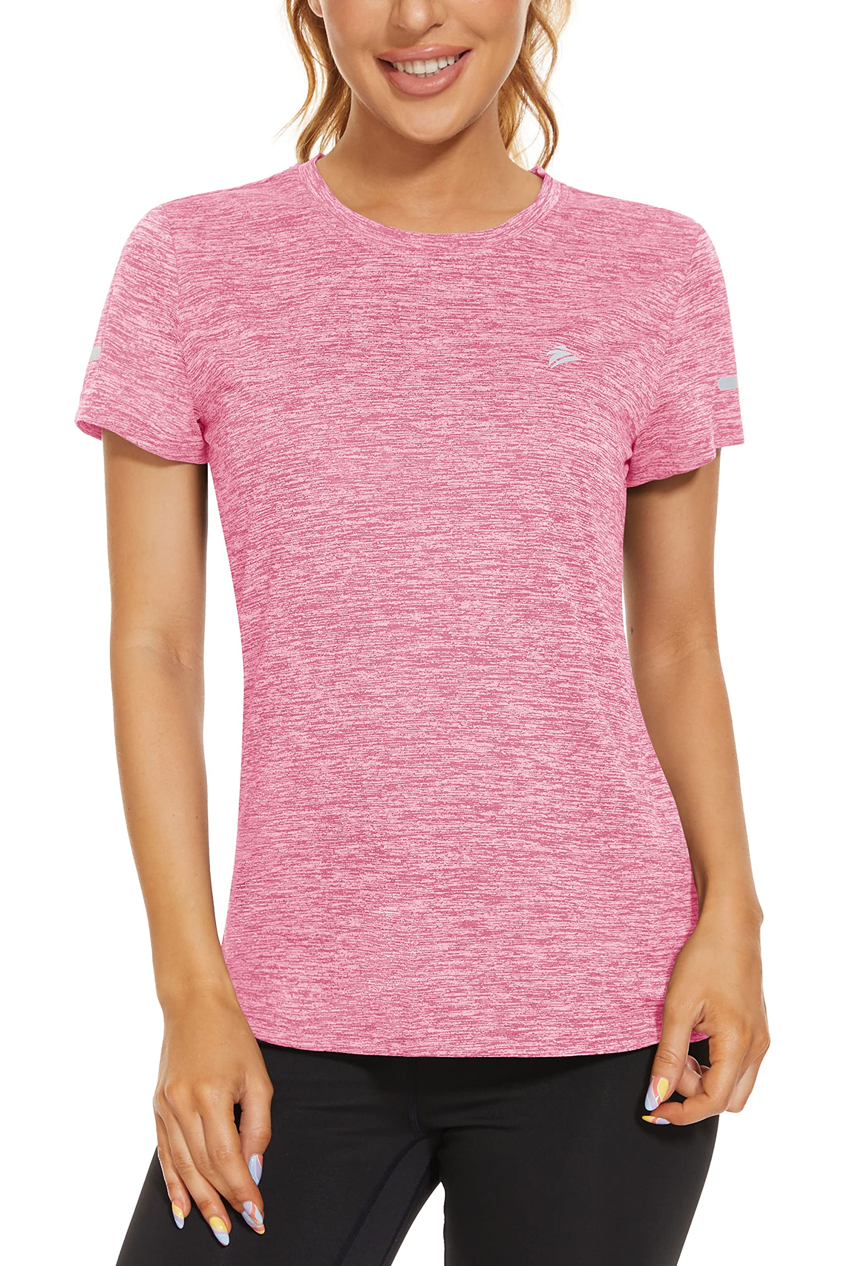 TACVASEN Women's Quick Dry Athletic T-Shirt - Moisture Wicking Short Sleeve Crew Neck Workout Top for Running, Hiking & Fitness Training | Lightweight & Breathable Activewear for Outdoor Sports & Gym