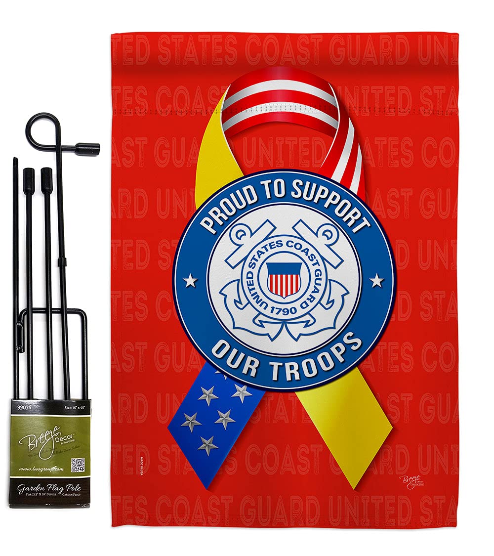 USCG Garden Flag Set - Double-Sided Military Yard Banner for Veterans - Perfect for Patriotic Home Decor