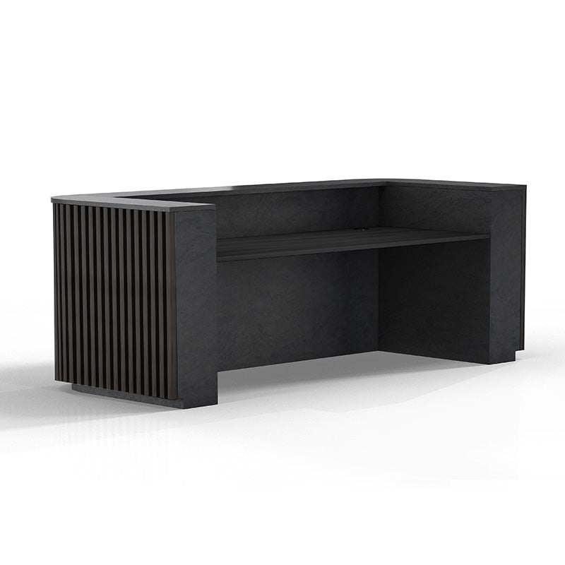 Modern HALO Reception Desk 240cm - Sleek Black Office Furniture for Professional Spaces | Perfect for Corporate Lobbies, Hotels & Business Centers