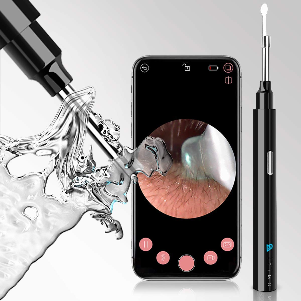 Chanarily 1080P HD Wireless Ear Endoscope with Camera - Ear Wax Removal Tool with 6 LED Lights, Waterproof Otoscope for Smartphones - Perfect for Safe Ear Cleaning at Home or Clinic Use
