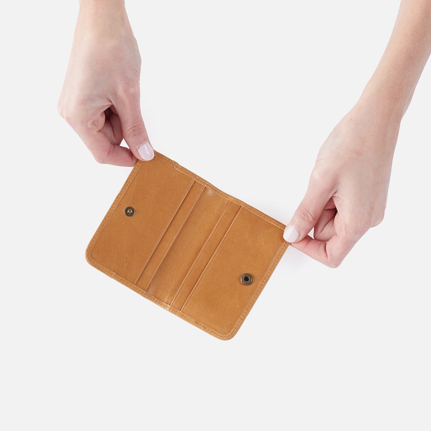 Jill Mini Card Case - Premium Polished Leather Wallet for Women - Natural Color - Slim & Stylish Card Holder for Everyday Use, Travel, and Business