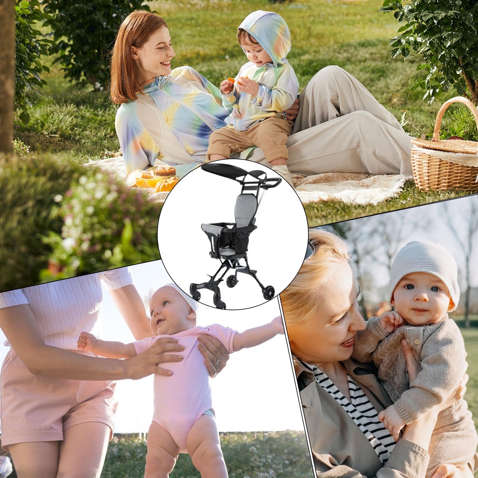 Biniveil Lightweight Toddler Stroller with Detachable Canopy - Compact Travel Stroller for Airplane & Car Storage | Perfect for Walks, Shopping, Vacations & Outdoor Adventures