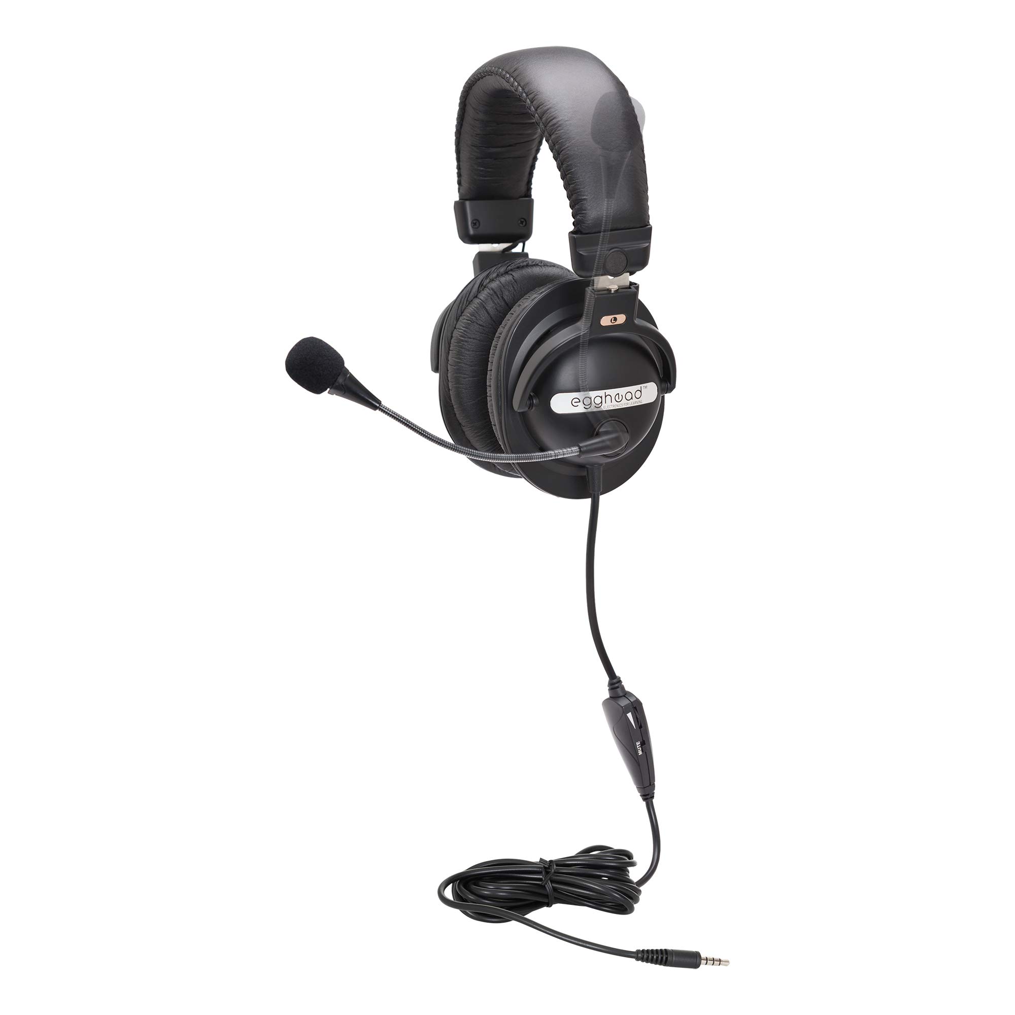 Egghead EGG-IAG-1001TRRS-SO-10 Stereo Headset with Boom Microphone - 10 Pack Black for Call Centers, Gaming & Online Meetings