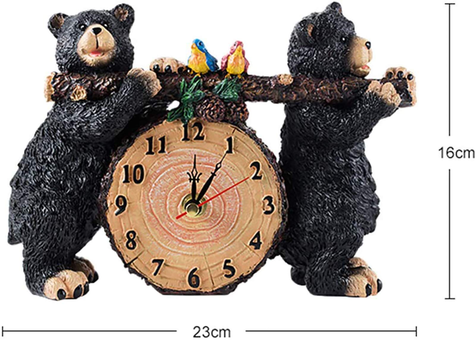 Gaone 8-Inch Silent Bear Animal Clock - Non-Ticking Desktop & Mantle Clock for Home, Bedroom, Office Decor | Perfect Gift for Kids, Creative Salon & Workspace Decoration
