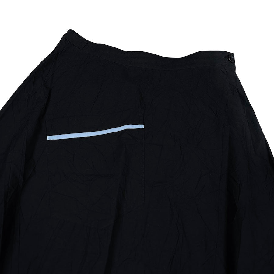 YOHJI YAMAMOTO Y'S Wrinkled Effect Skirt - Black | High Fashion Pleated Midi Skirt for Women | Perfect for Streetwear, Office & Evening Outfits
