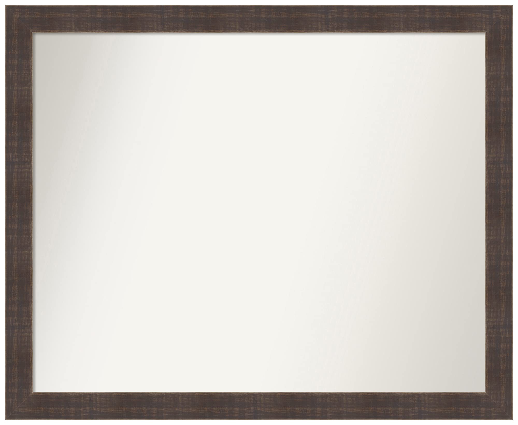 Amanti Art Whiskey Brown Rustic Frame Non-Beveled Custom Wall Mirror - 22.25 x 27.25 Inches - Bathroom, Living Room, Bedroom Decor - Various Custom Sizes Available