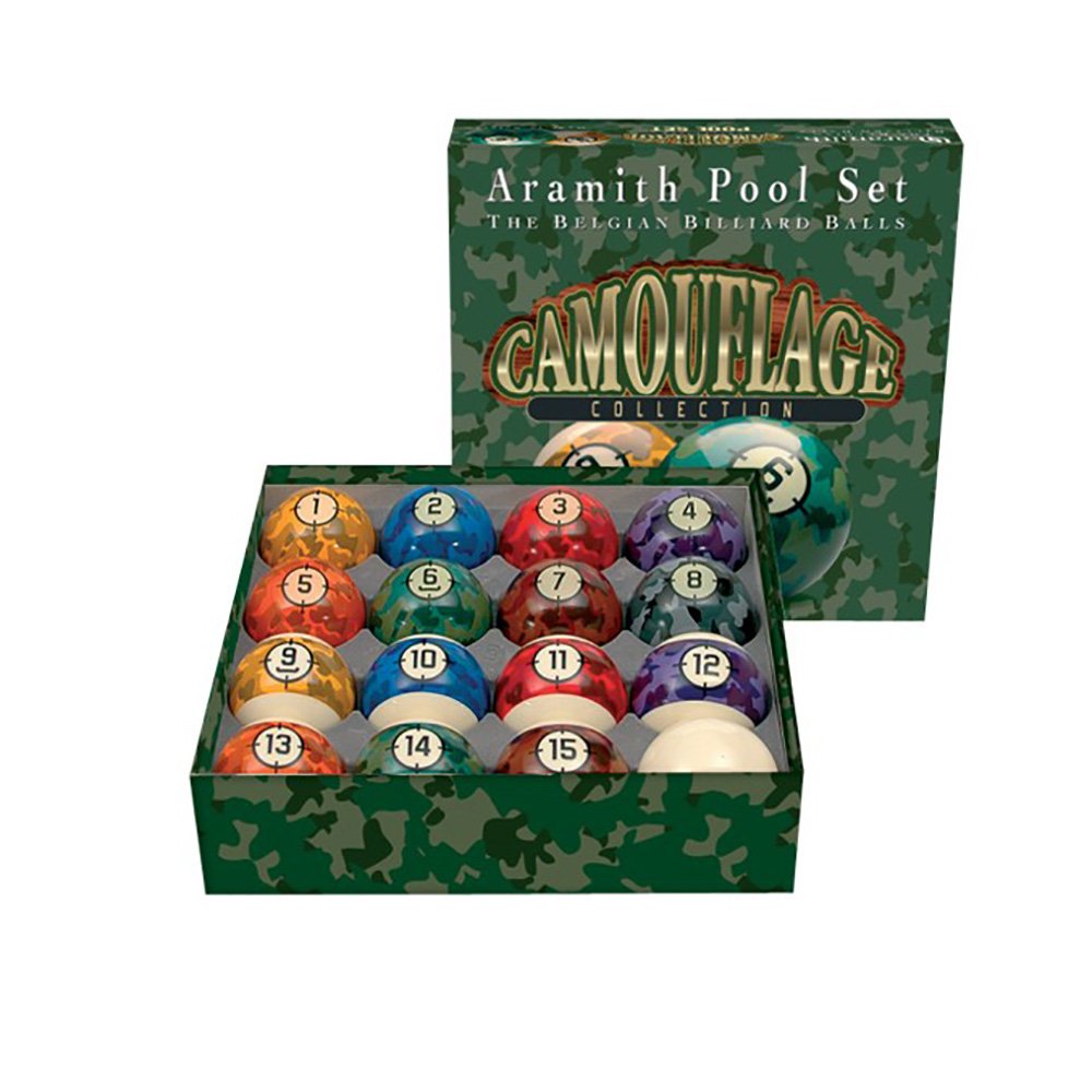 Aramith Camouflage Pool Table Billiard Ball Set - Premium Billiard Balls for Professional & Home Game Rooms, Bars, and Recreation Centers