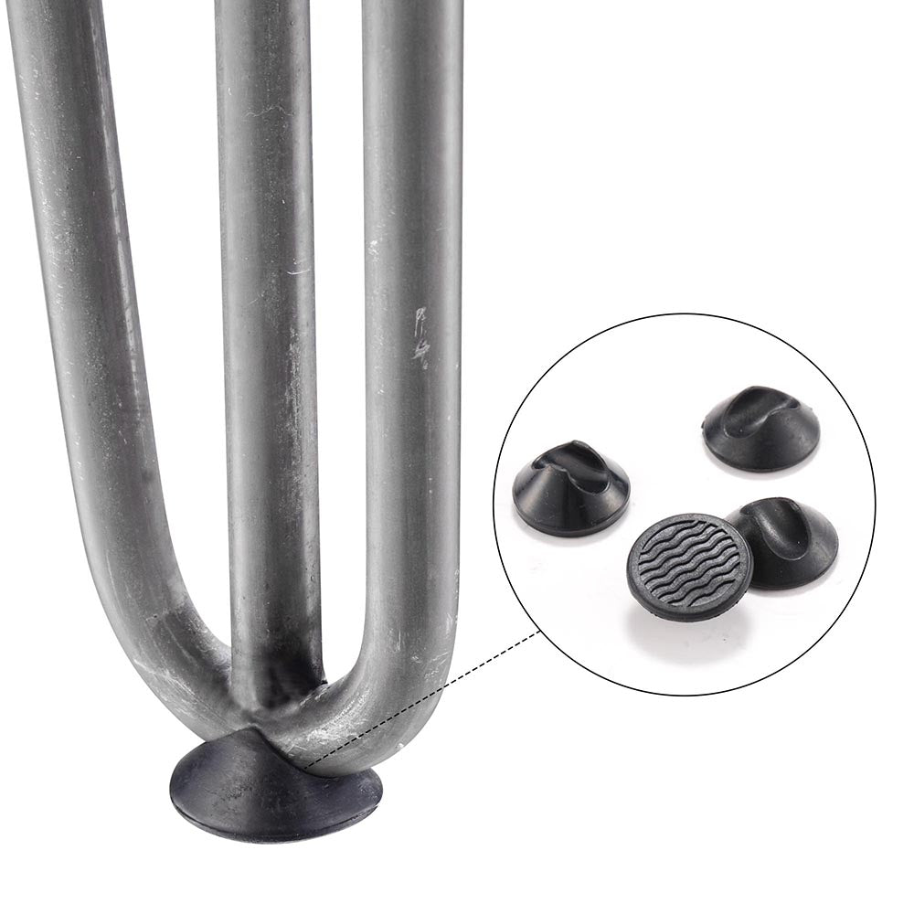TheLAShop 28 Inch Hairpin Legs Set of 4 - 3 Rod Steel Furniture Legs in Raw Steel Finish - Perfect for DIY Coffee Tables, Benches, and Modern Furniture Projects