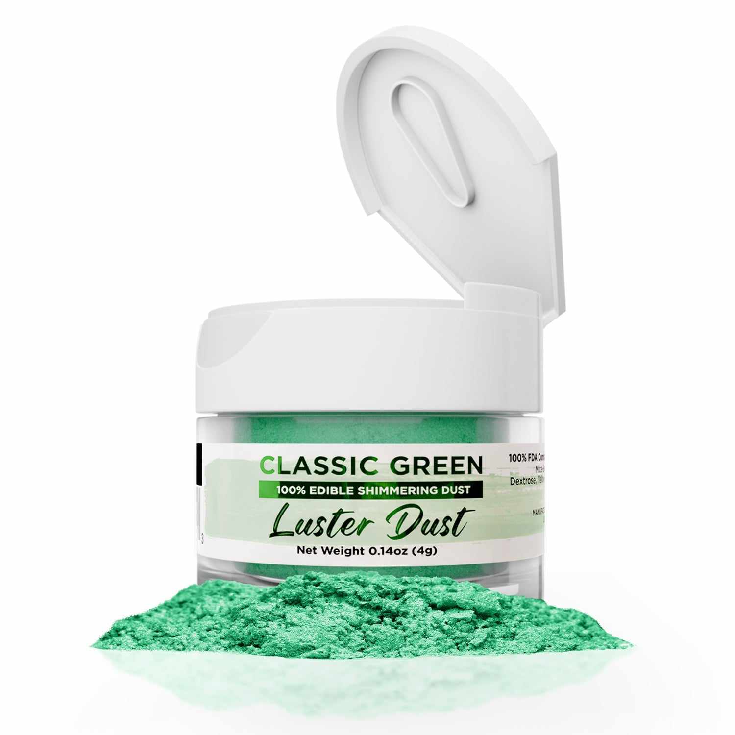 Classic Green Luster Dust - 4 Gram Food Grade Edible Glitter for Cake Decorating, Cookies & Cupcakes | Perfect for Baking, Dessert Garnish & DIY Crafts