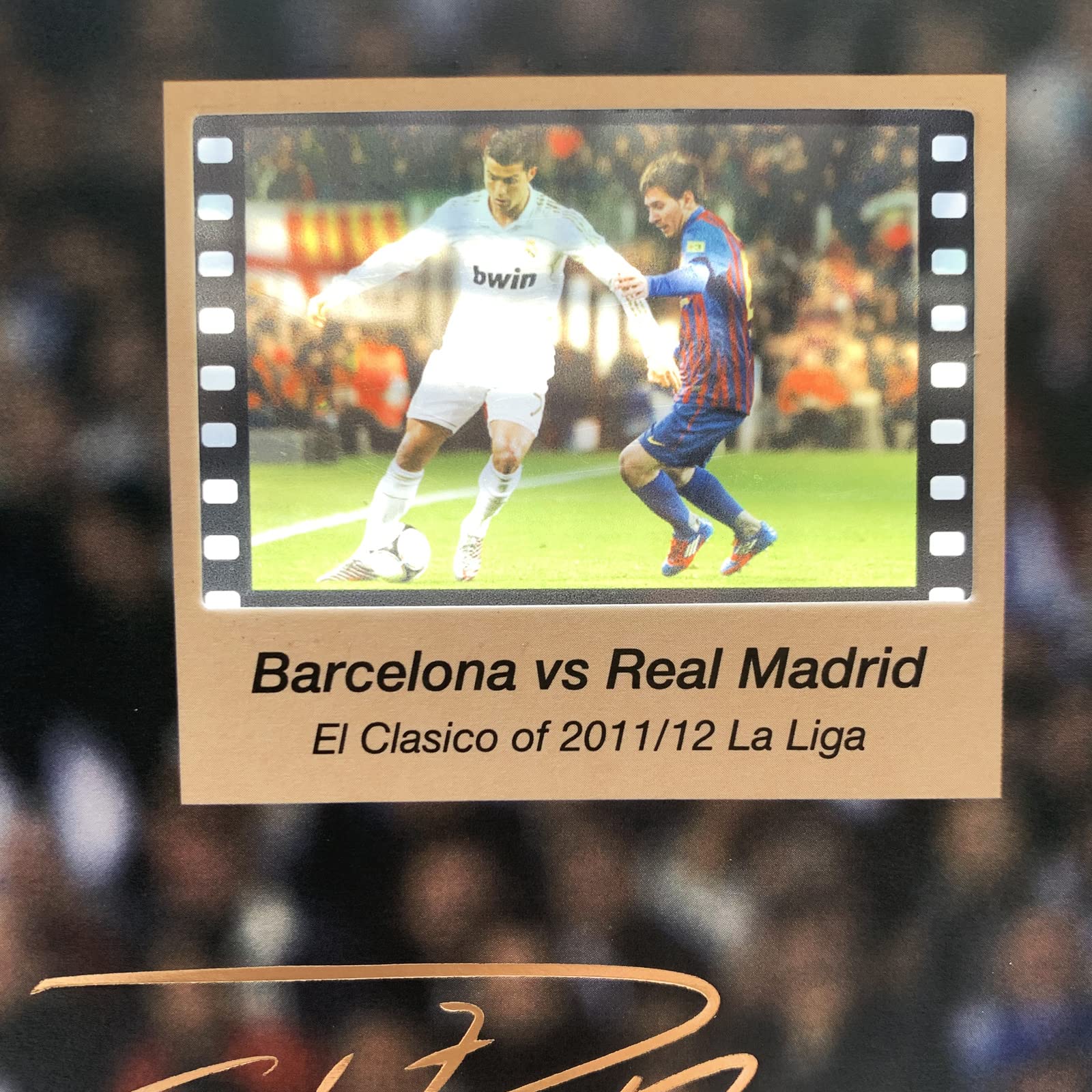 ORIMAMI Signed Cristiano Ronaldo Poster - 8x6 Inches Framed Photo with 35mm Film Display - Perfect Gift for CR7 Fans - Ideal for Bedroom, Office Decor & Soccer Memorabilia Collection