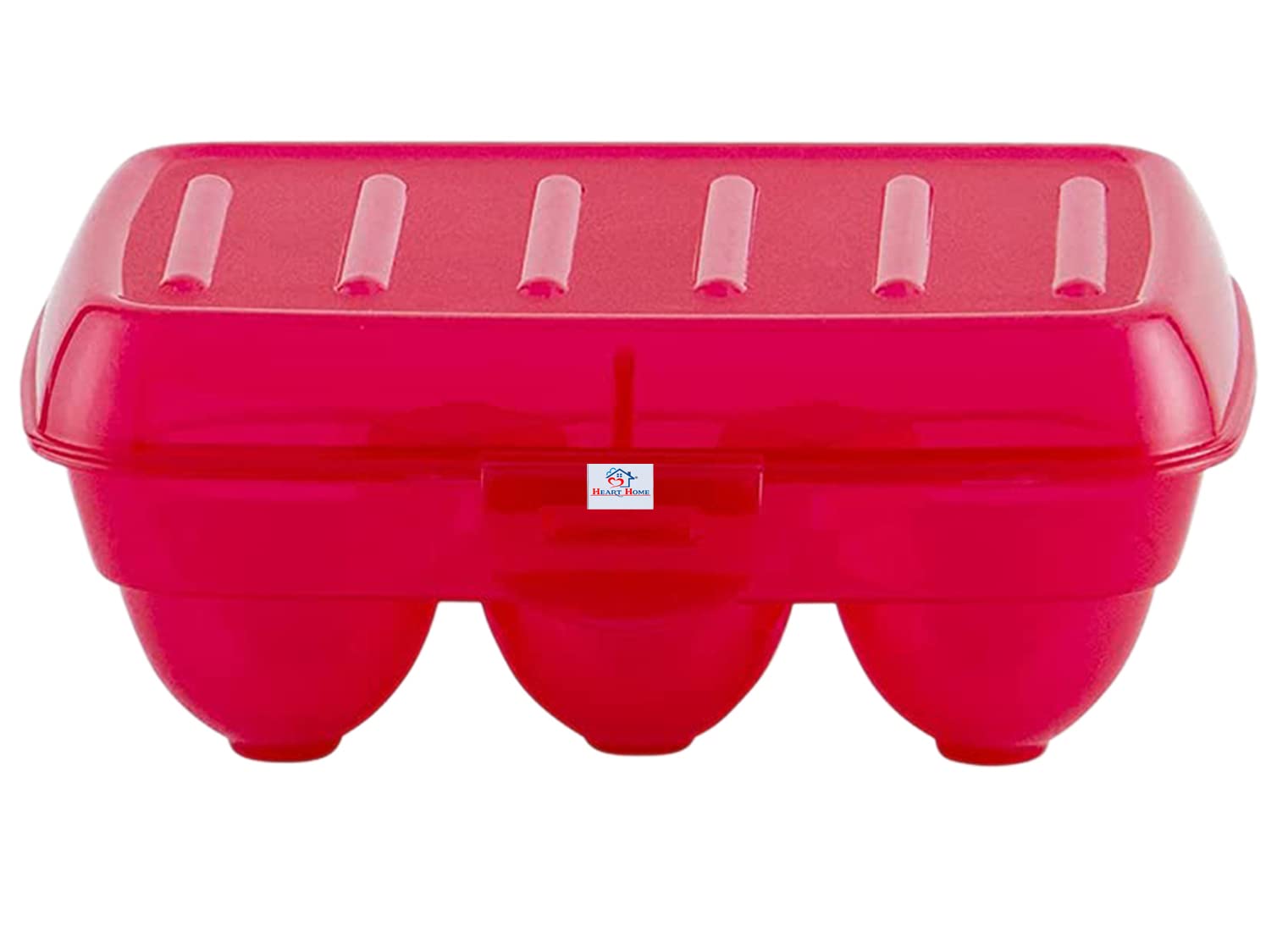 Portable Food Grade Plastic Egg Holder - Storage Box for 6 Eggs (Pink) | Compact Kitchen Organizer for Refrigerator, Camping & Travel | 46HH0383