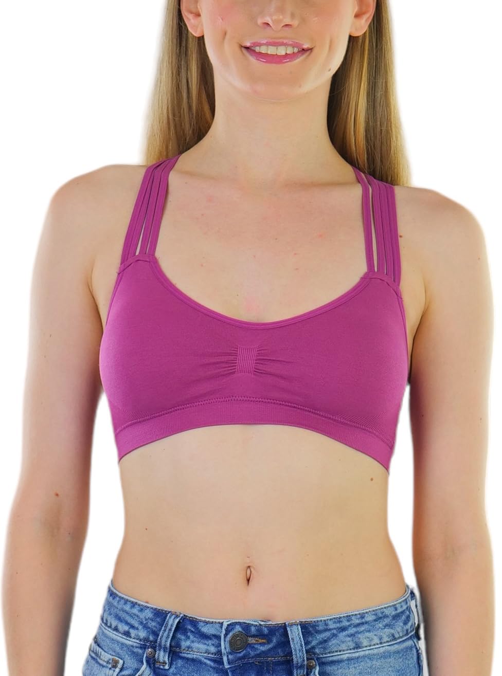 ToBeInStyle Women's Seamless Wire-Free Sports Bra - Supportive Bralette for Yoga, Running & Workout - Comfortable Athletic Bras for Active Lifestyle