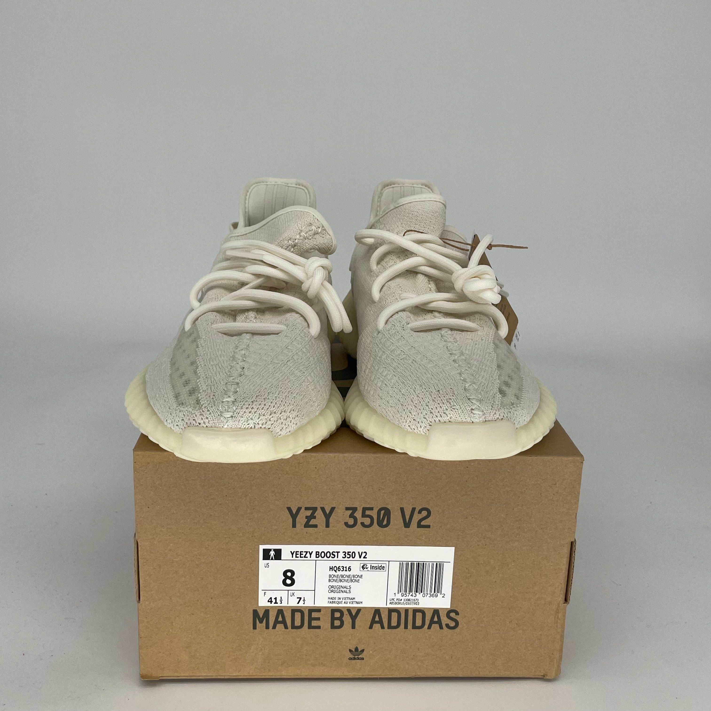 Adidas Yeezy Boost 350 V2 'Bone' - Men's Size 8 Sneakers (HQ6316) | Comfortable Running Shoes for Casual Wear & Street Style Fashion