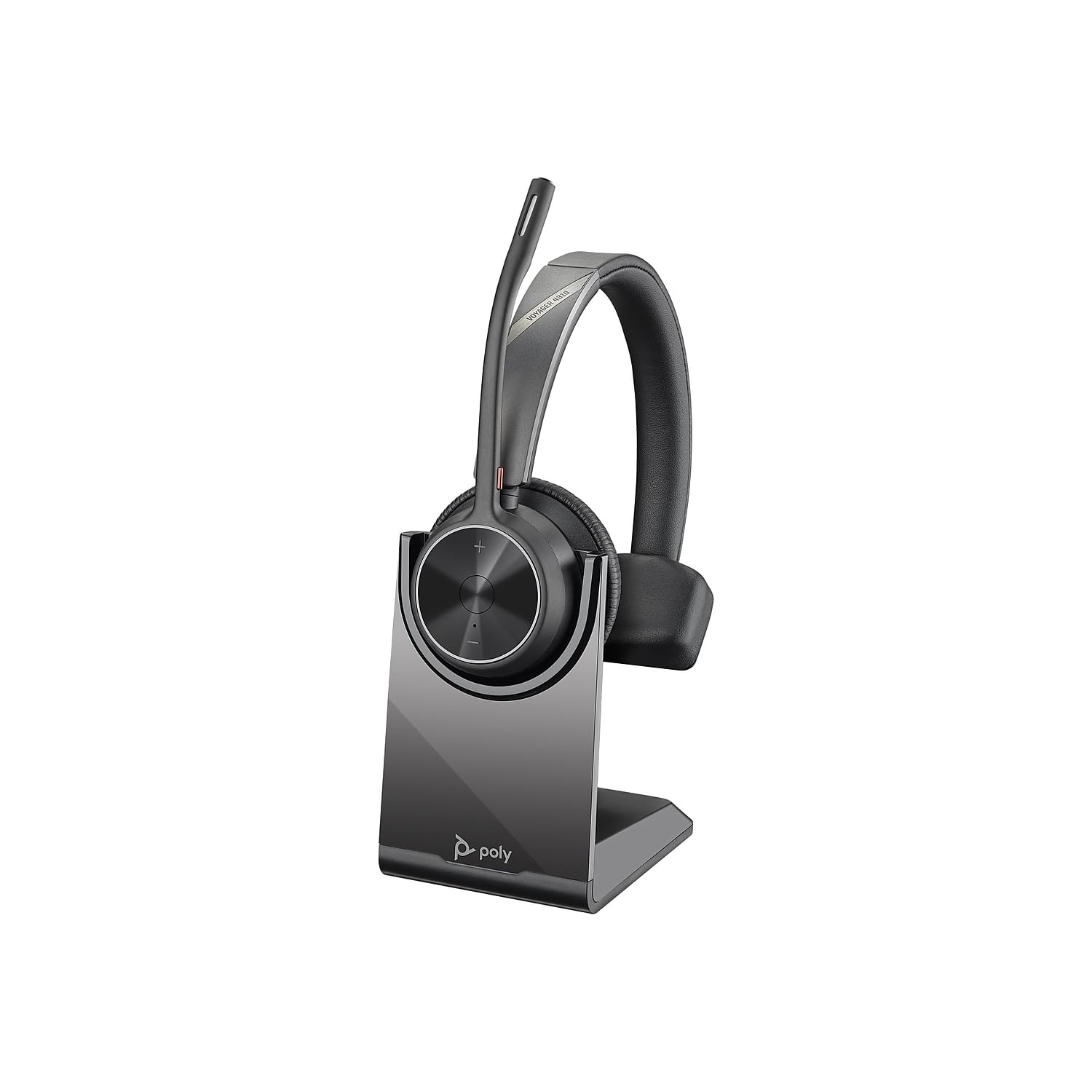 Poly Voyager 4310 UC Wireless Headset with Charge Stand - Single-Ear Bluetooth Headset with Noise-Canceling Mic for PC, Mac & Mobile - USB-A Adapter Included - Compatible with Teams, Zoom, Webex - Perfect for Remote Work & Video Conferencing